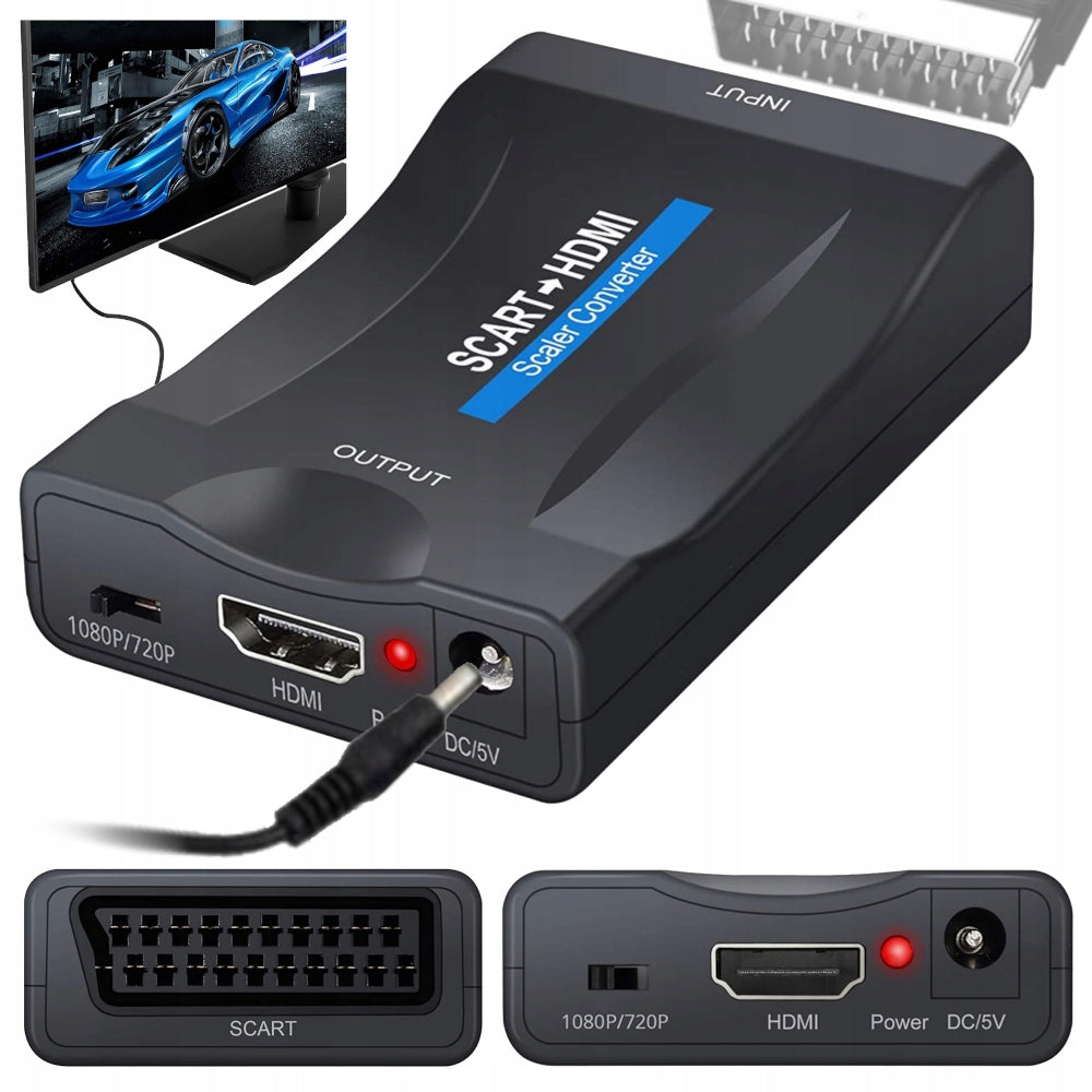 IMAGE & AUDIO CONVERTER with SCART/EURO to HDMI Adapter
