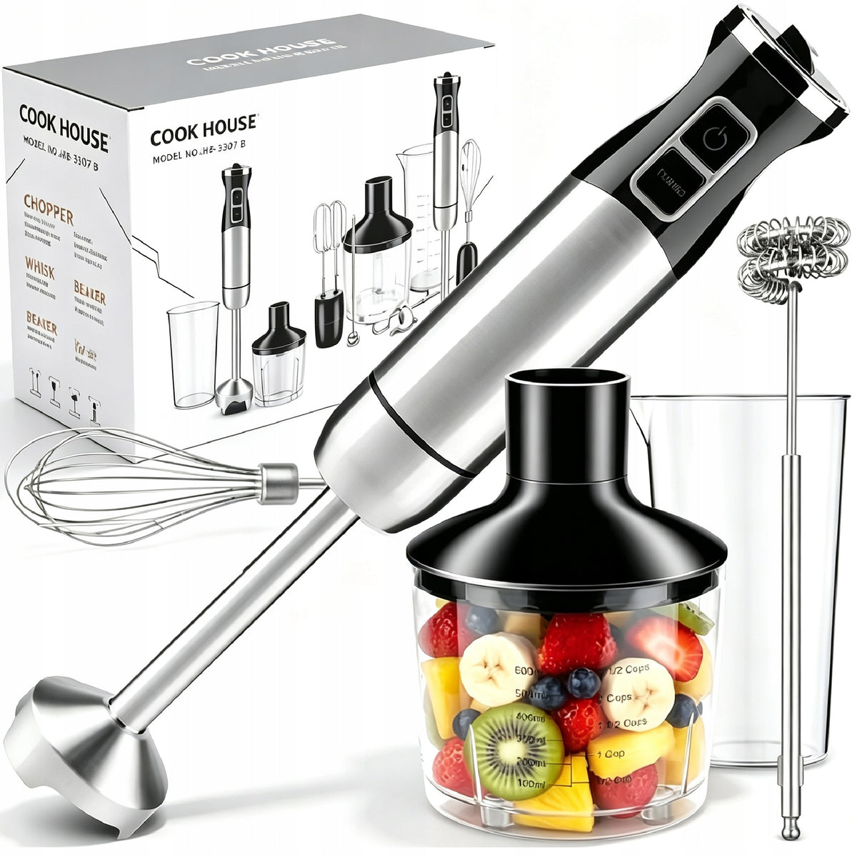 IMMERSION BLENDER 5 IN 1 BABY FOOD MAKER 1000W 21 SPEEDS STAINLESS STEEL