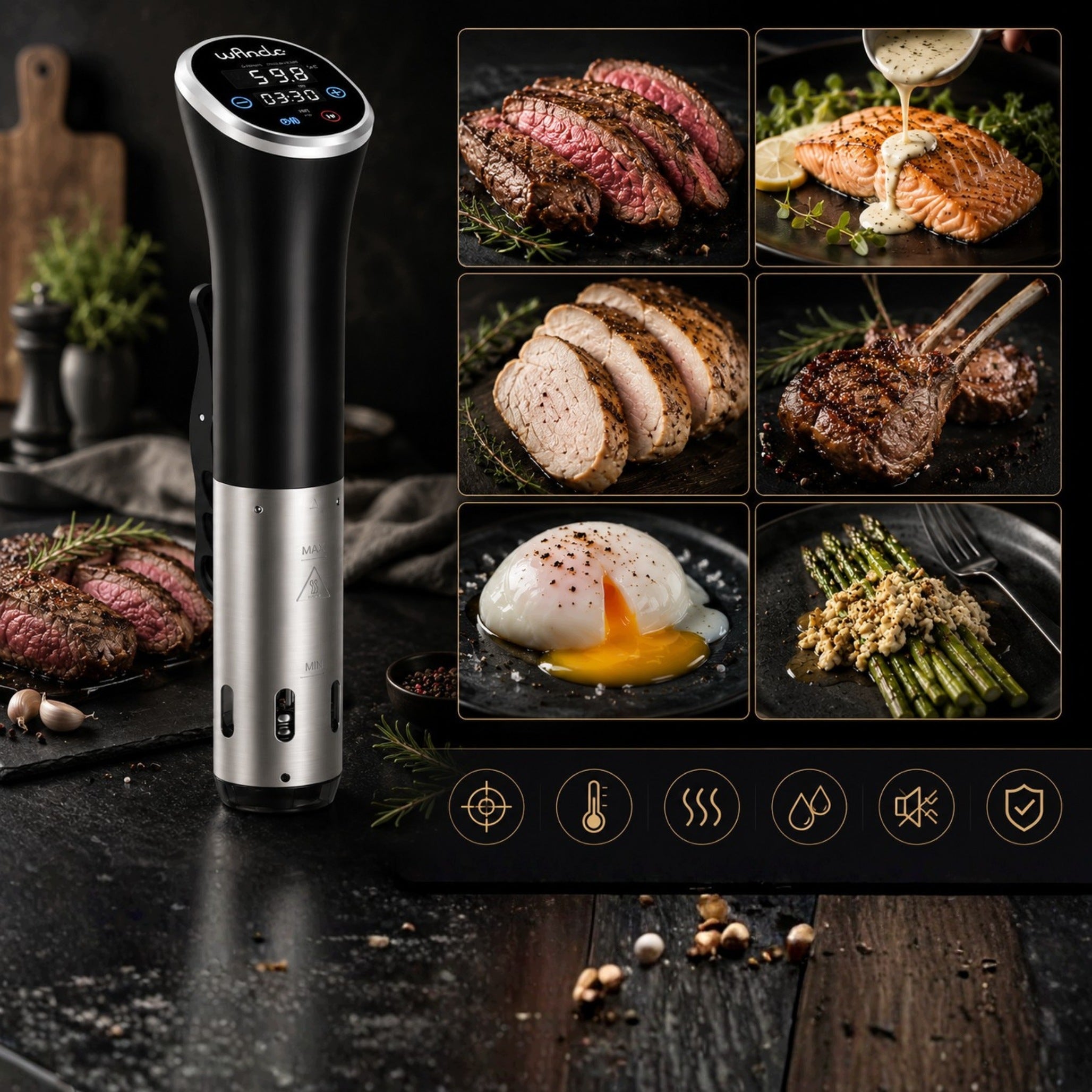 IMMERSION CIRCULATOR FOR COOKING SOUS VIDE VACUUM TIMER ADJUSTMENT Packaging status original