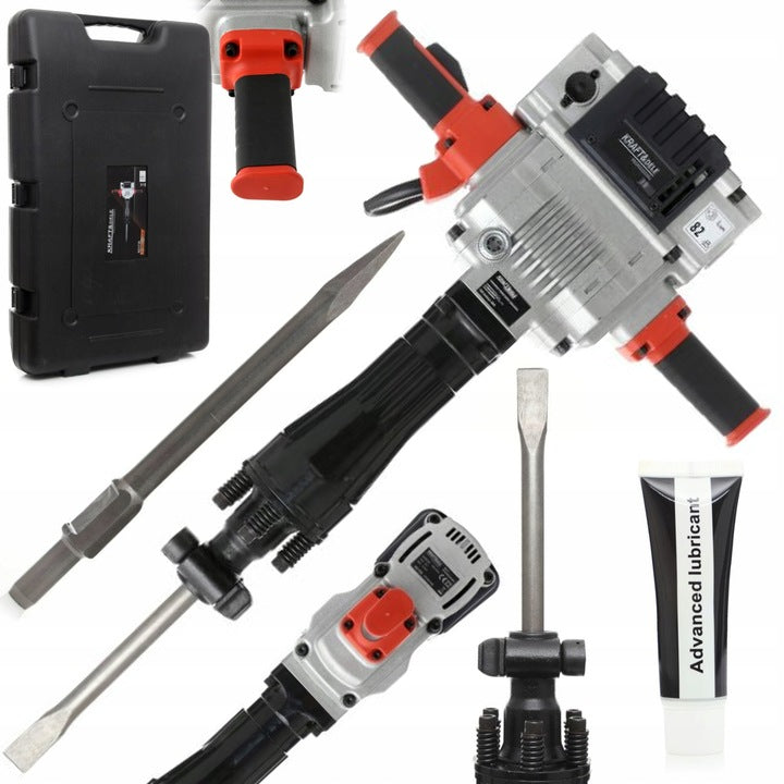 IMPACT DEMOLITION HAMMER FOR CONCRETE FORGING STRONG 3200W HEX 55J CHISEL CASE