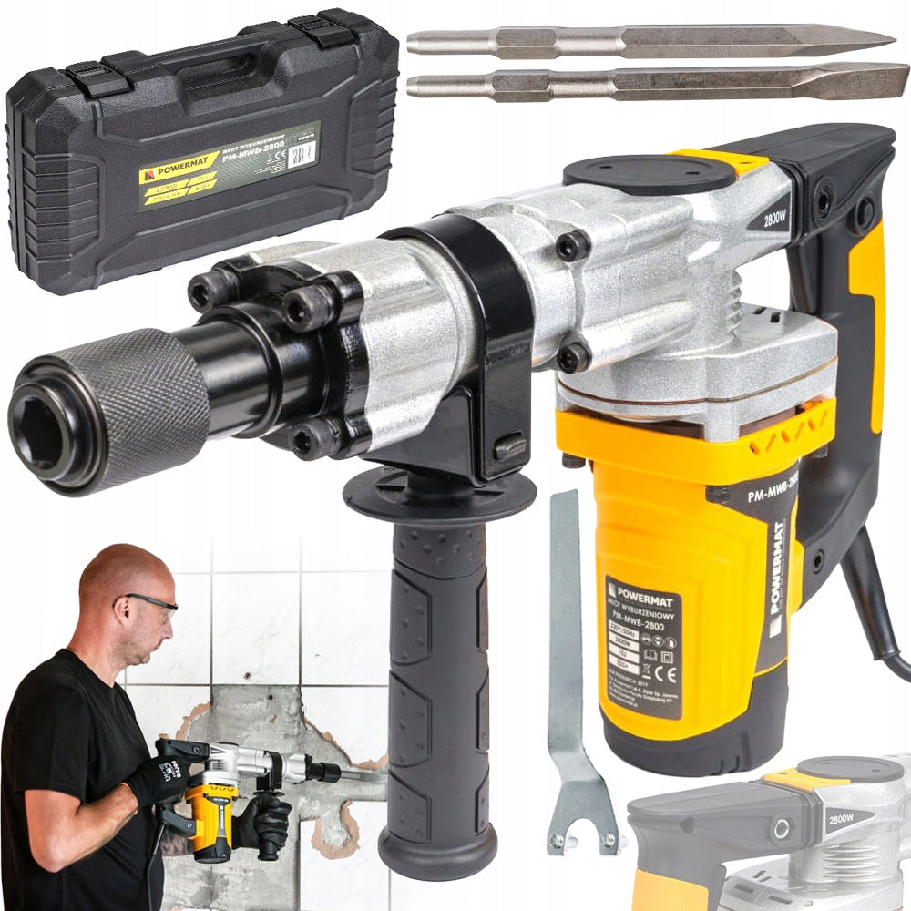 IMPACT DEMOLITION HAMMER FOR FORGING STRONG 15J 2800W SDS HEX + CHISEL CASE