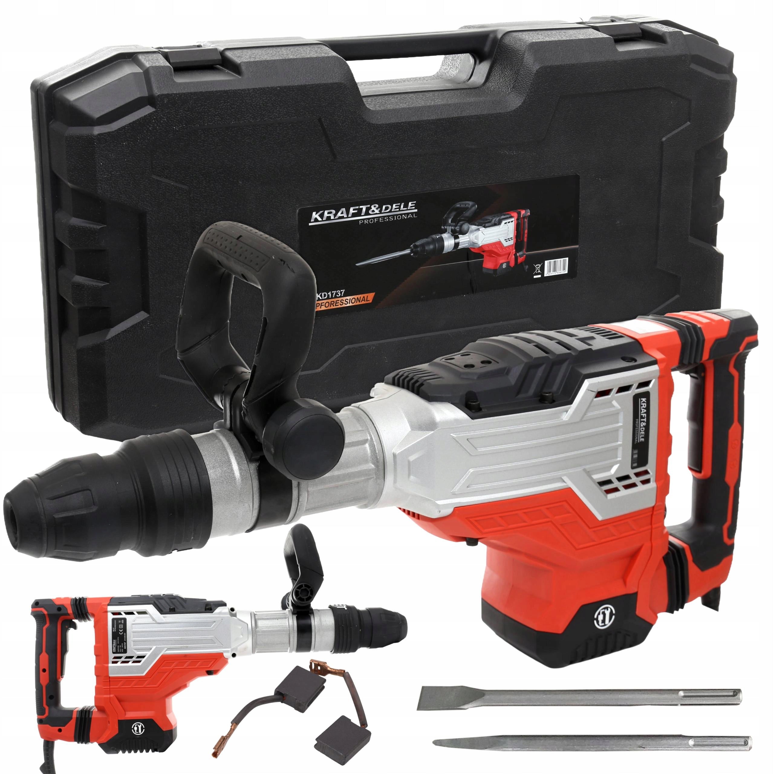 IMPACT DEMOLITION HAMMER SDS MAX SUITCASE 2 CHISELS 2600W 48J FOR CONCRETE