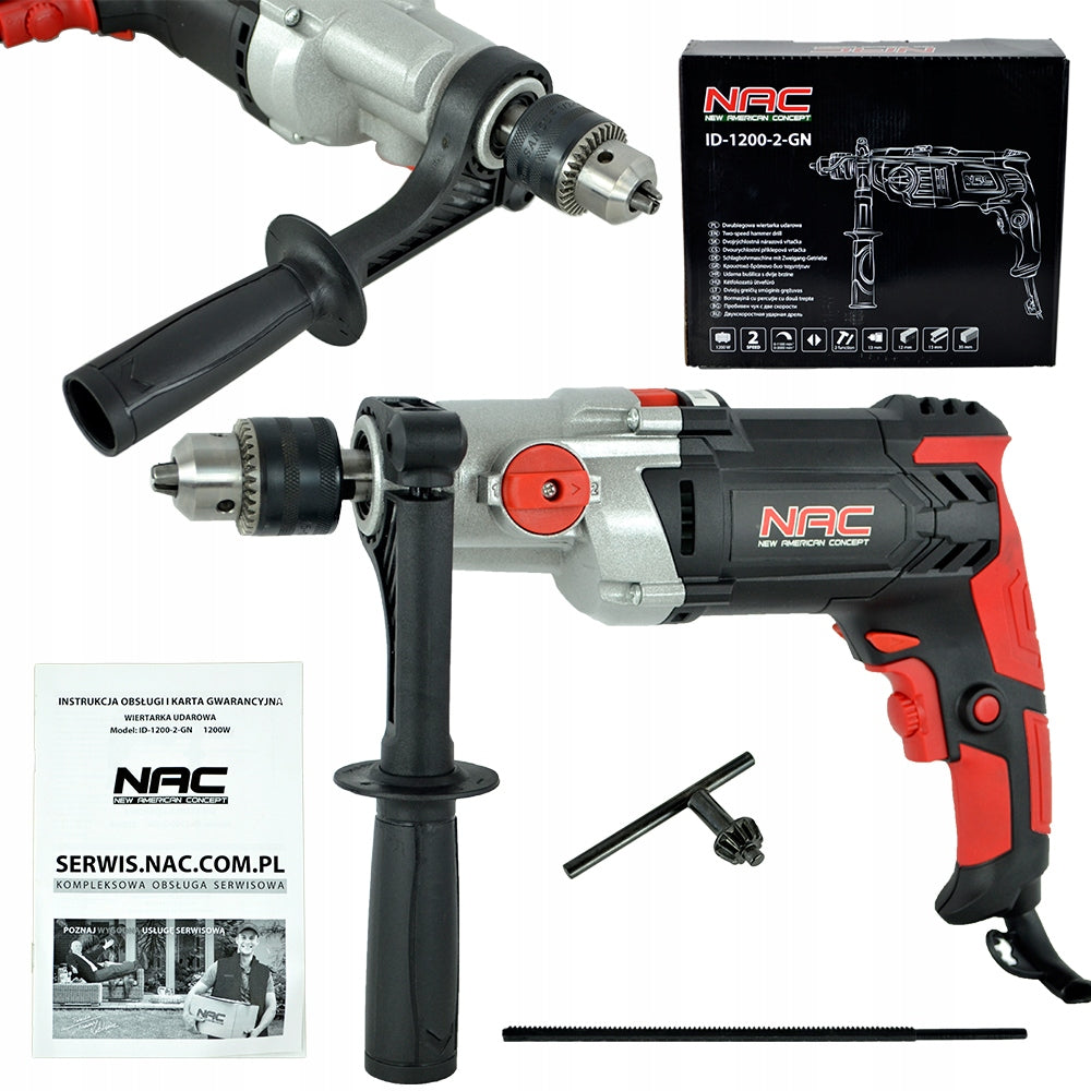 IMPACT DRILL 2-SPEED NAC 1200 IN SMOOTH SPEED CONTROL + HANDLE