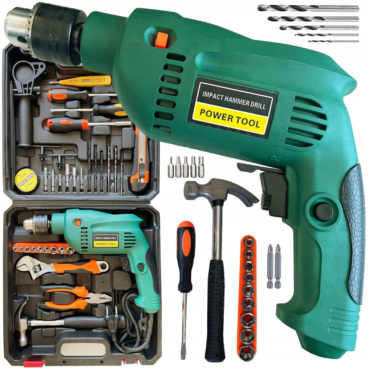 IMPACT DRILL 2200W SCREWDRIVER TOOLS 37 EL SUITCASE SET XXL