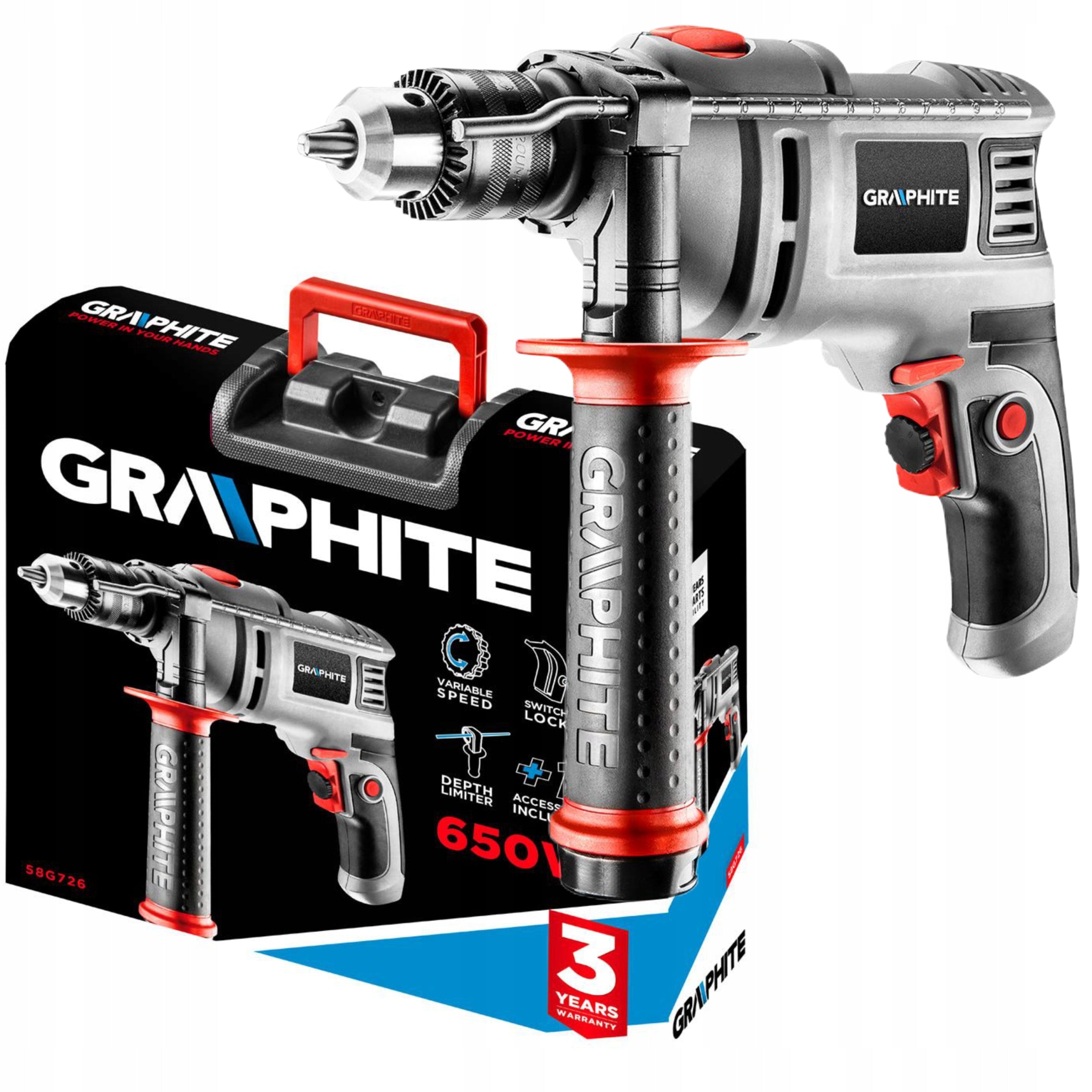 IMPACT DRILL 650W 58G726 GRAPHITE