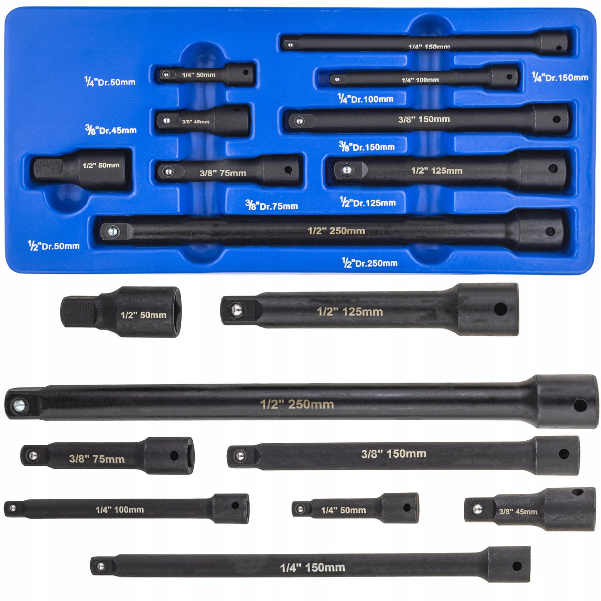 IMPACT EXTENSION KIT 1/4 3/8 1/2 IMPACT WRENCH CAP 9 EL