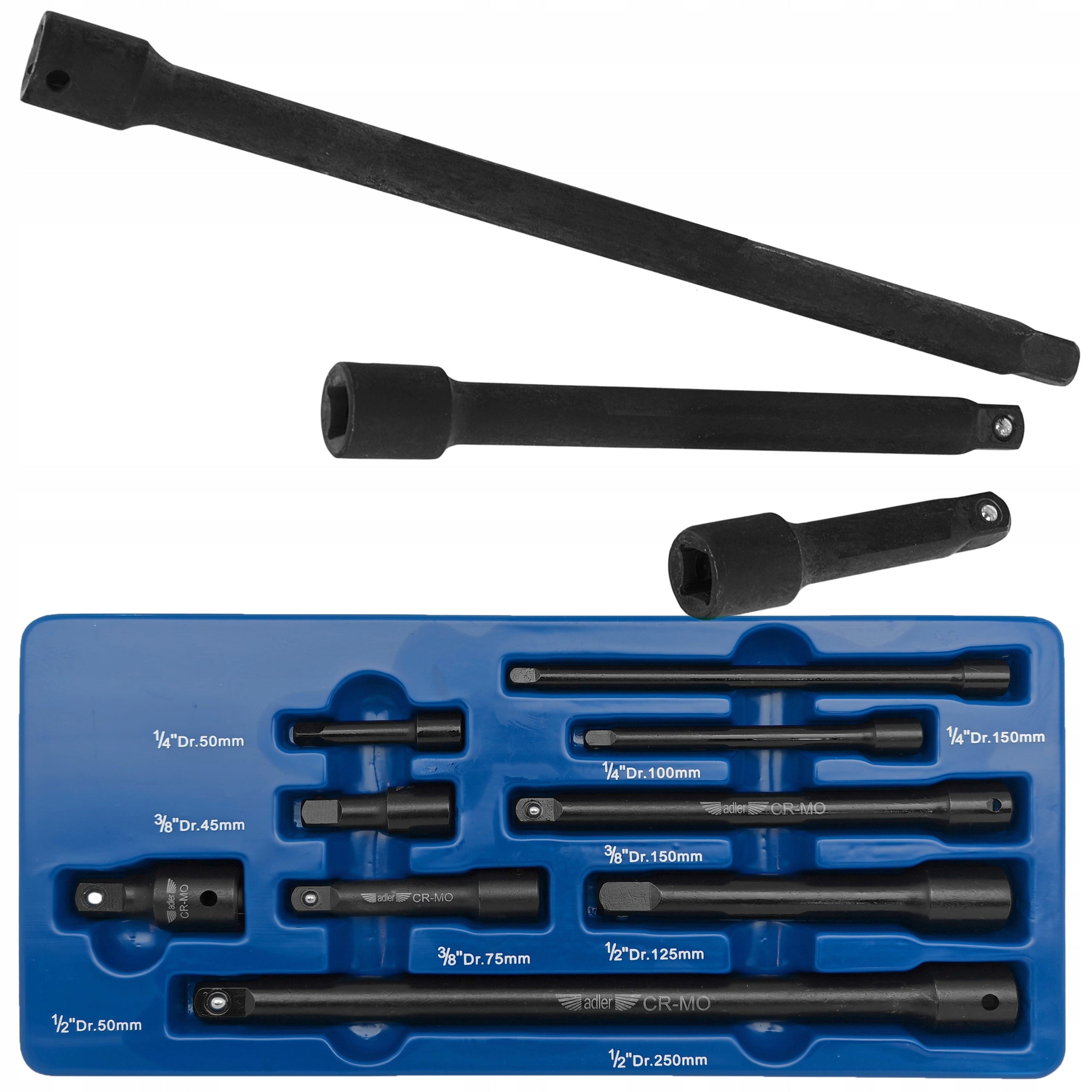 IMPACT EXTENSIONS RATCHET WRENCH CAP SET 50-250MM 1/4 3/8 1/2 Manufacturer code S10439291 warsztatu pokrętła walizka klucze