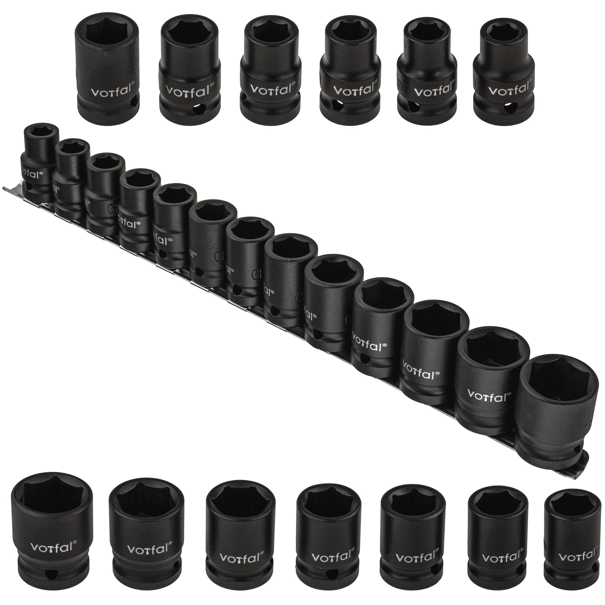 IMPACT SOCKET SET 10-24MM IMPACT SOCKETS 1/2 IMPACT 13 EL CR-MO
