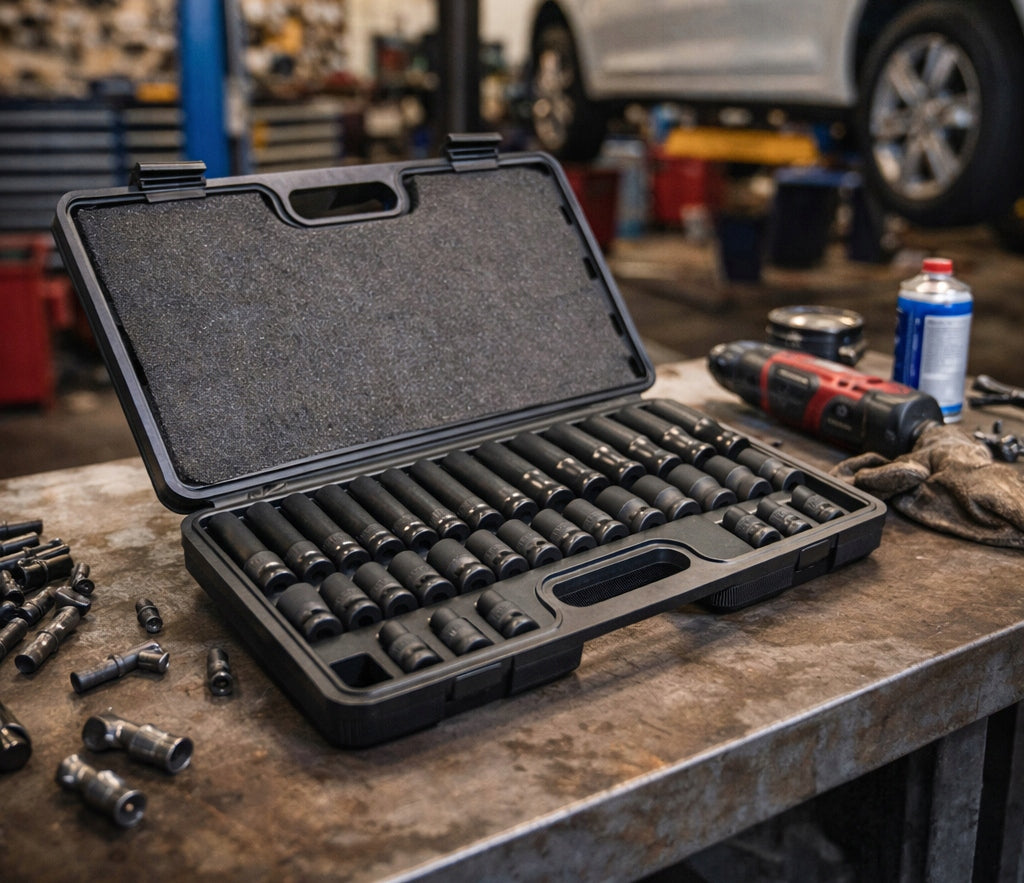 IMPACT SOCKET SET 8-32 IMPACT SOCKETS 1/2 STROKE 35 el SUITCASE Cr-Mo Manufacturer code V08121