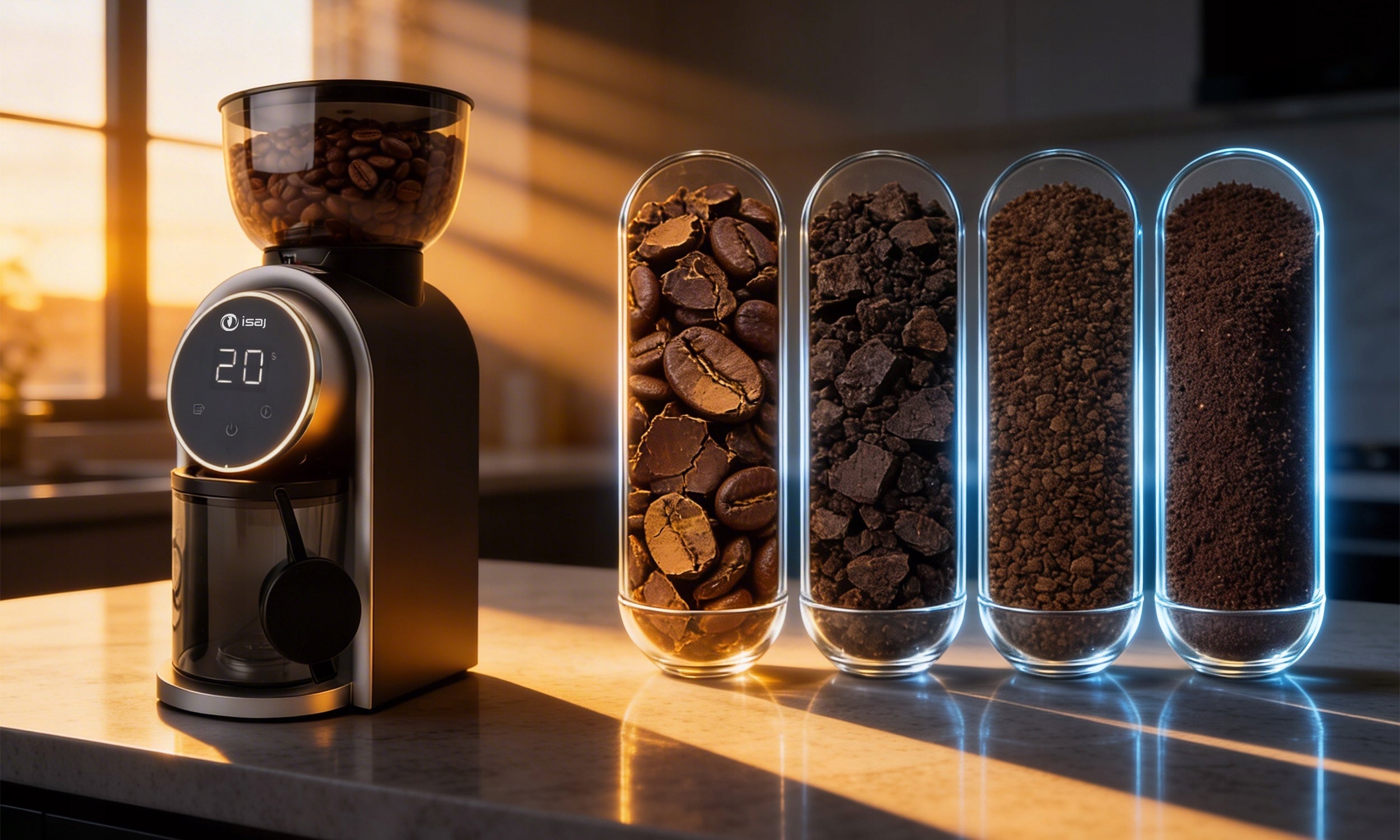 INCANDESCENT ELECTRIC COFFEE GRINDER ISAJ CF2 AUTOMATIC GRINDING ADJUSTMENT Packaging status original