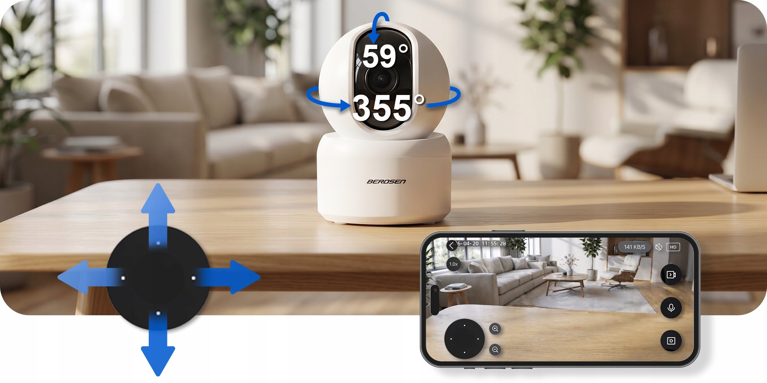 INDOOR CAMERA IP ROTATING 3MP WI-FI TUYA NANNY HOME MOTION TRACKING Product weight with unit packaging 0.3 kg