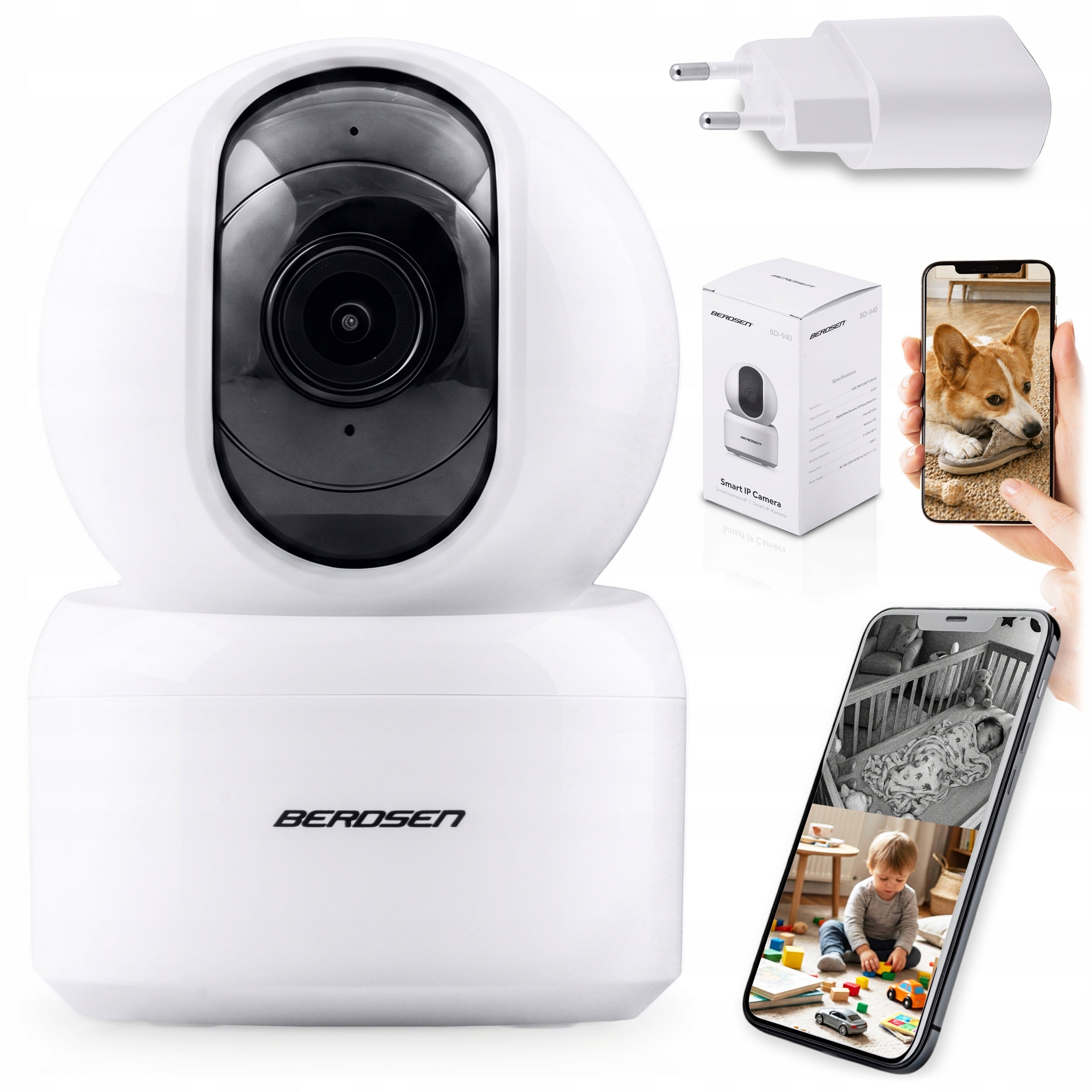 INDOOR CAMERA IP ROTATING 3MP WI-FI TUYA NANNY HOME MOTION TRACKING