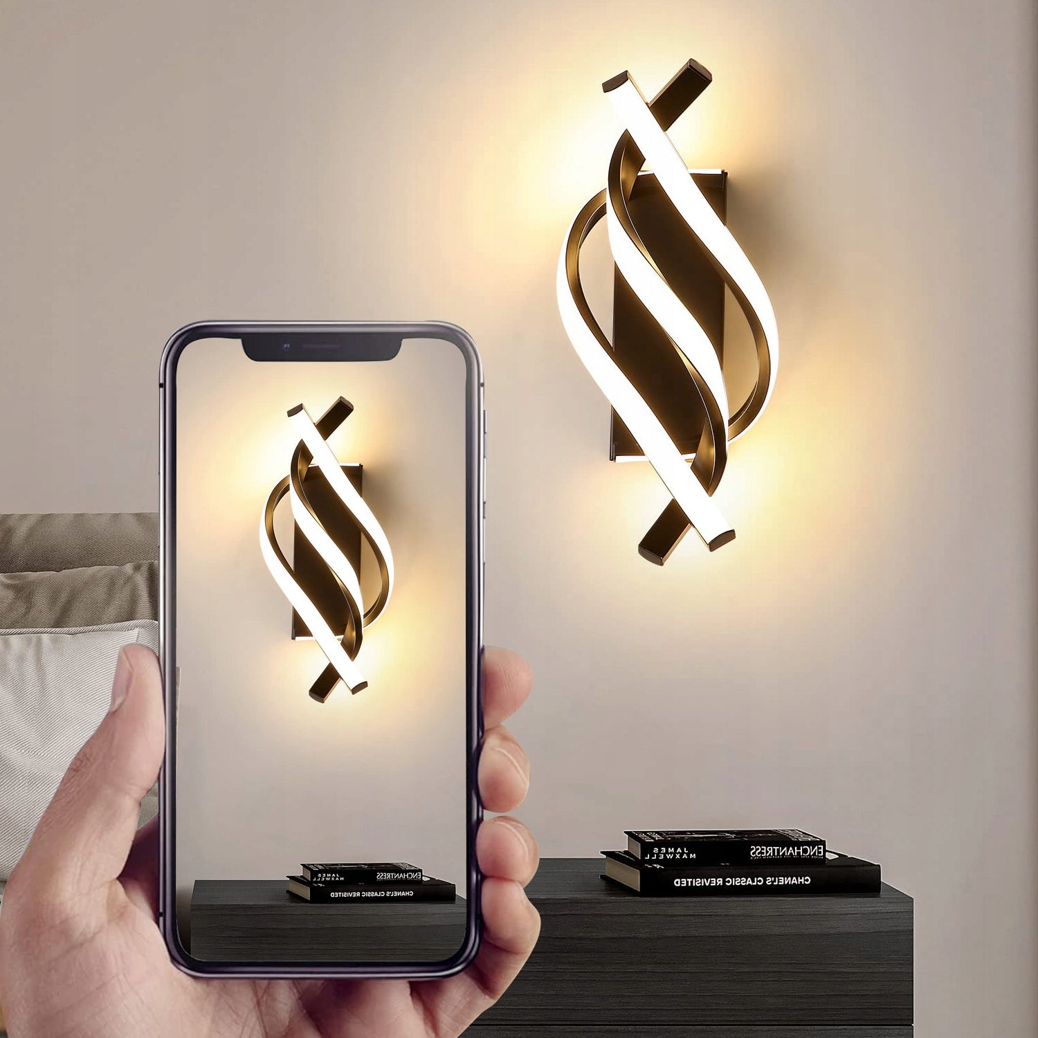 INDOOR LED WALL LAMP 22W 3000K-6000K FOR BEDROOM, LIVING ROOM Color black