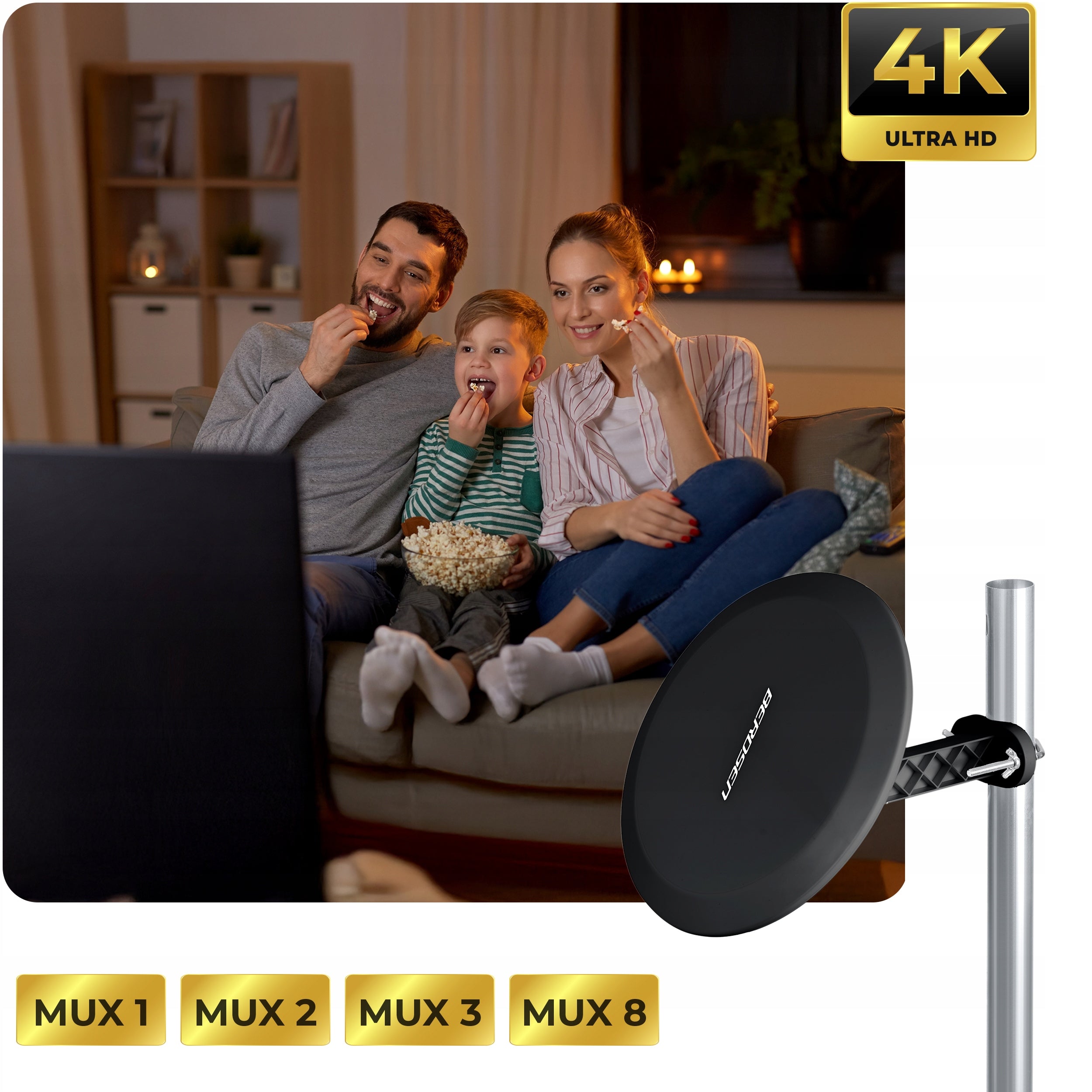 INDOOR OUTDOOR ANTENNA FOR DVB-T2 ULTRA HD 4K TERRESTRIAL TV LTE FILTER Packaging status original