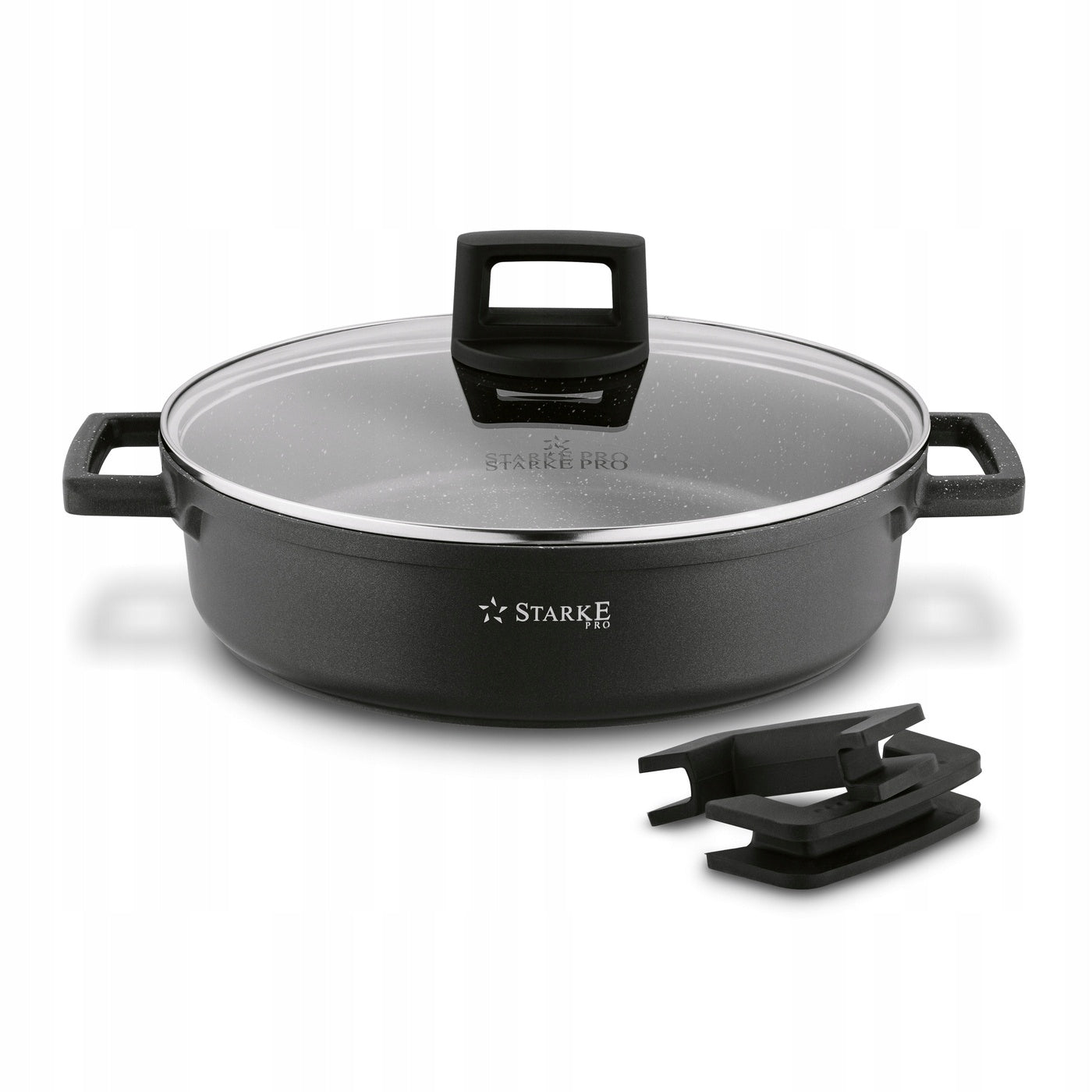 INDUCTION PAN WITH LID HANDLES Starke Pro Taylor Marble 28 x 7,5cm