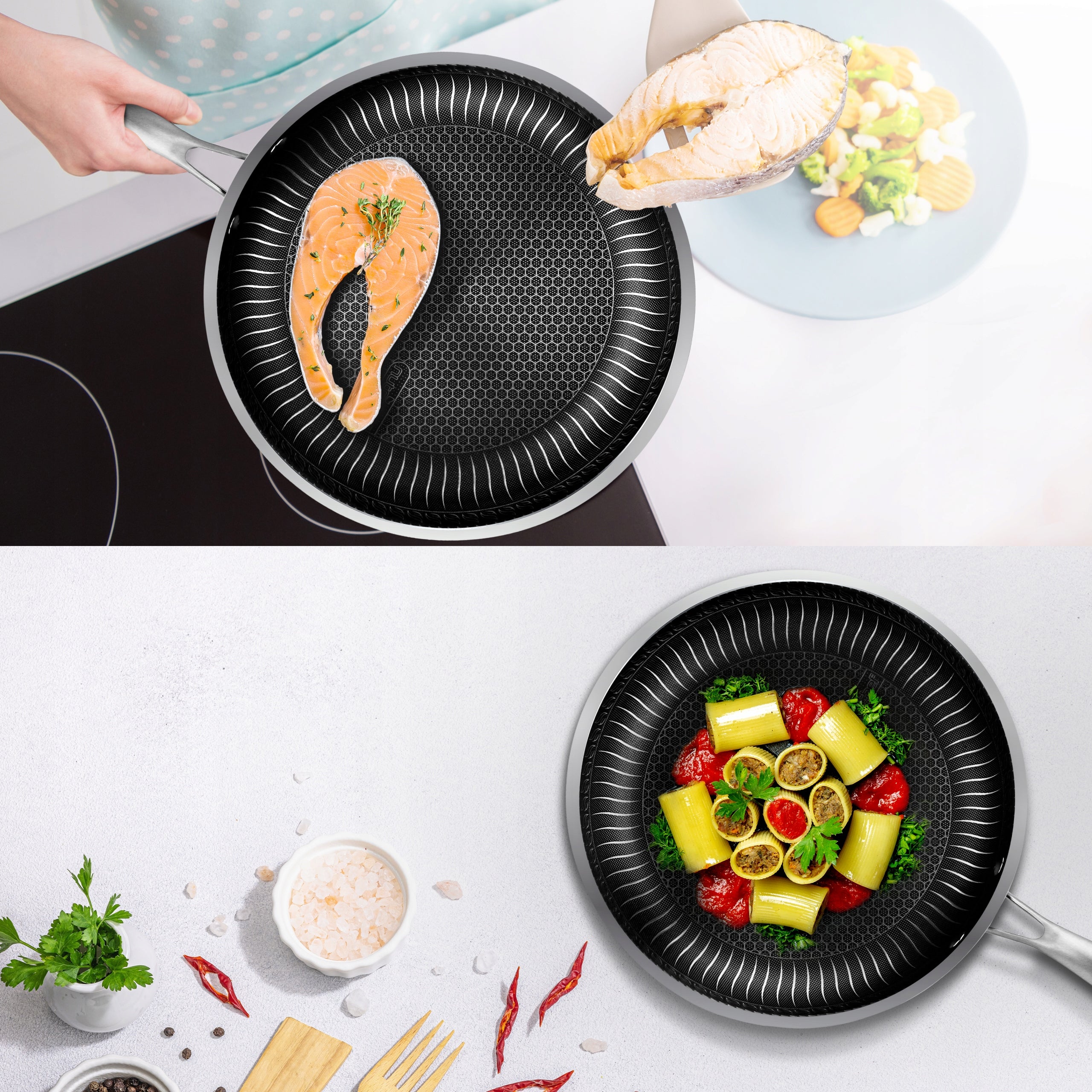 INDUCTION PAN WITH LID STAINLESS STEEL NUTRICHEF 30 CM Manufacturer code NC3PL12