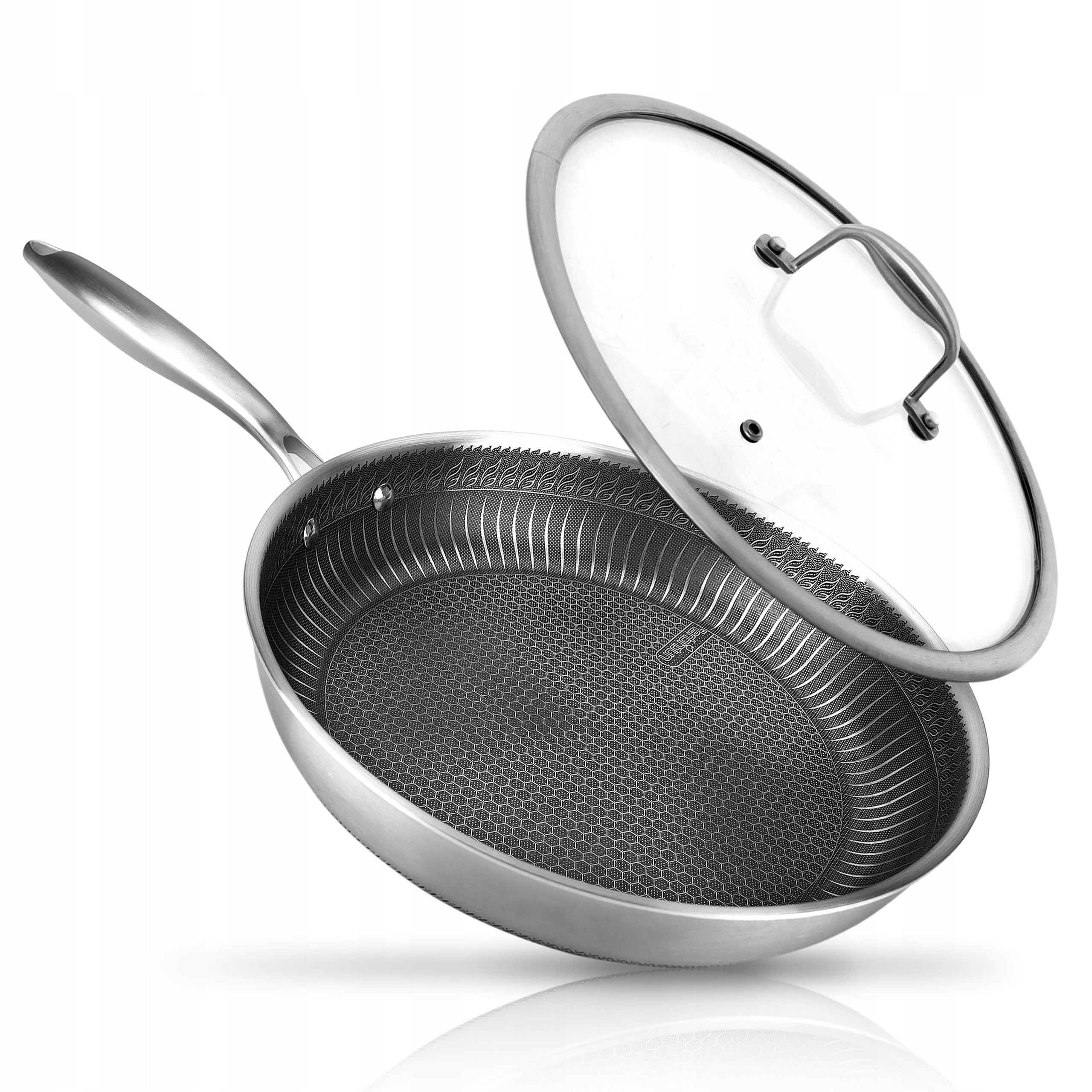 INDUCTION PAN WITH LID STAINLESS STEEL NUTRICHEF 30 CM