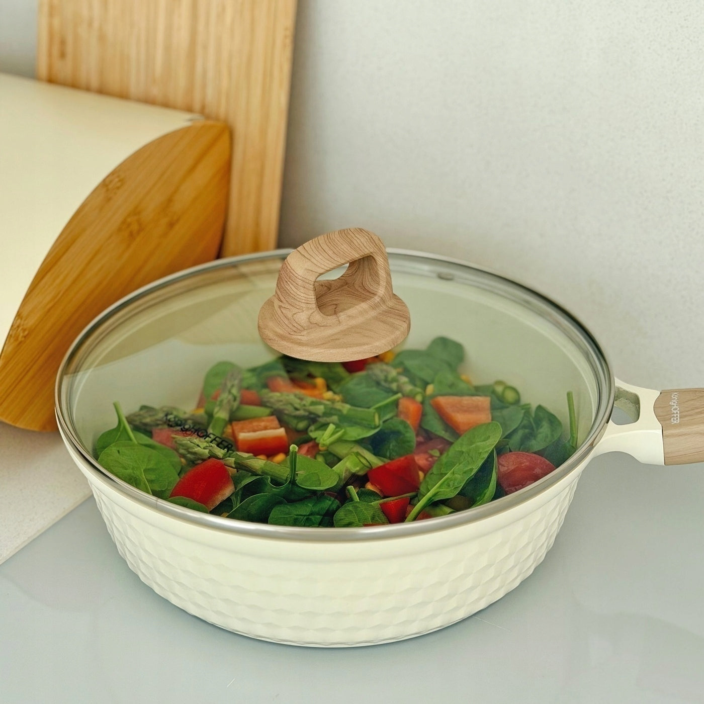 INDUCTION PAN with CERAMIC coating Cream Konighoffer Rosti 28cm Brand Konighoffer