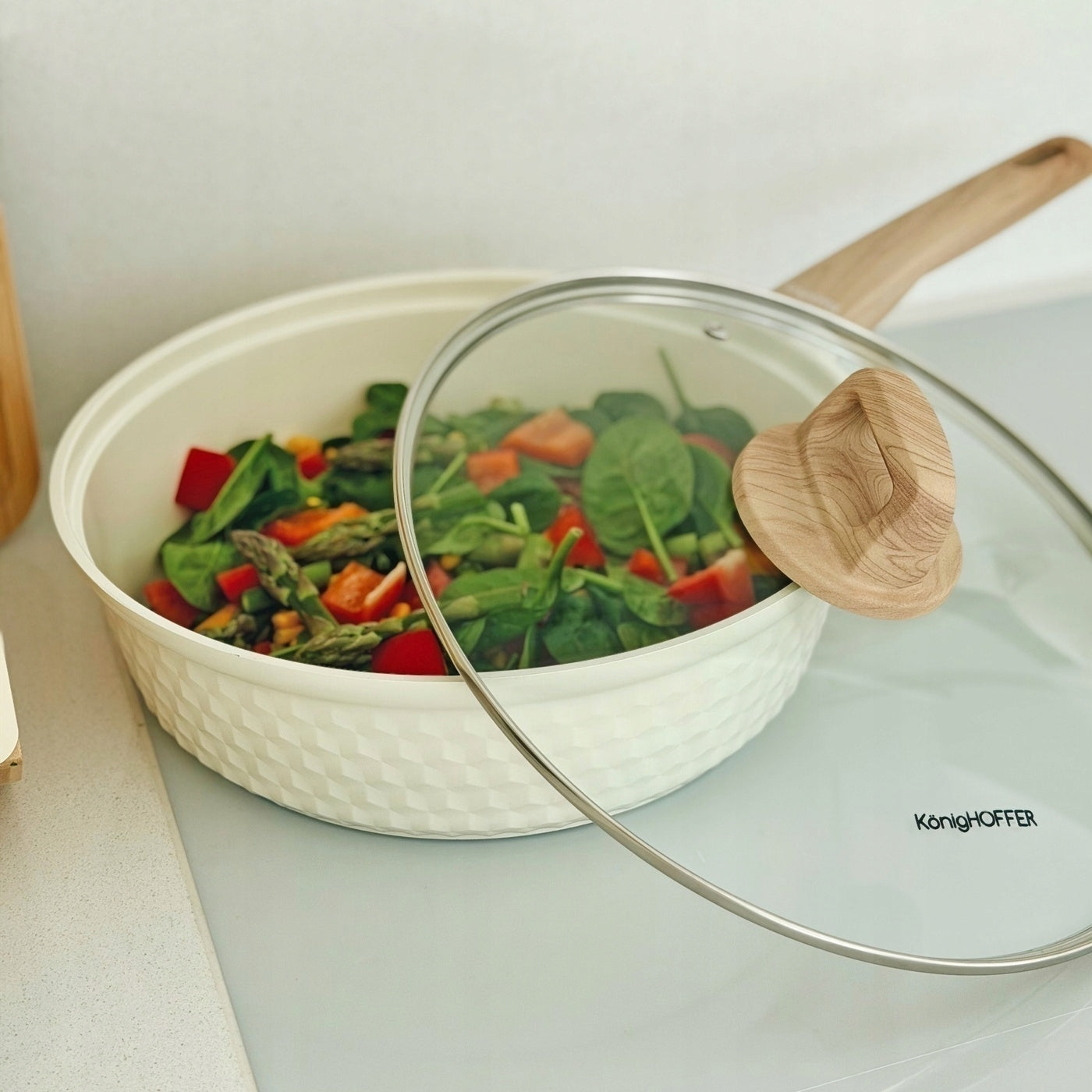INDUCTION PAN with CERAMIC coating Cream Konighoffer Rosti 28cm Packaging status original