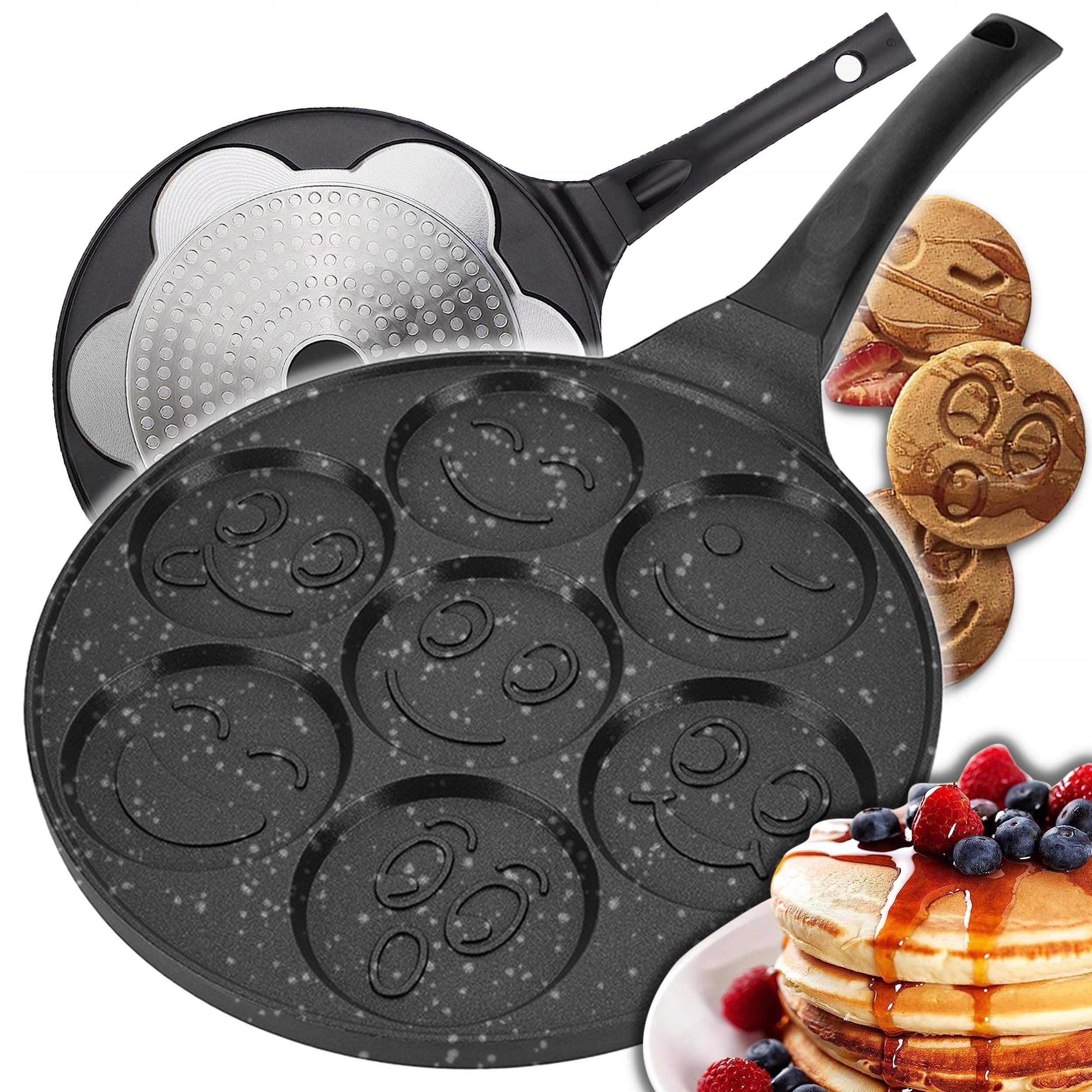 INDUCTION Pancake pan PANCAKES eggs FUNNY FACES 26cm Packaging status original