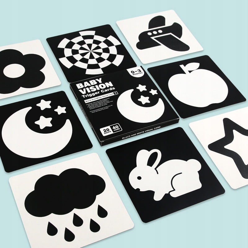 INFANT CONTRAST CARDS BLACK AND WHITE IMAGES 20 PIECES Brand no brand