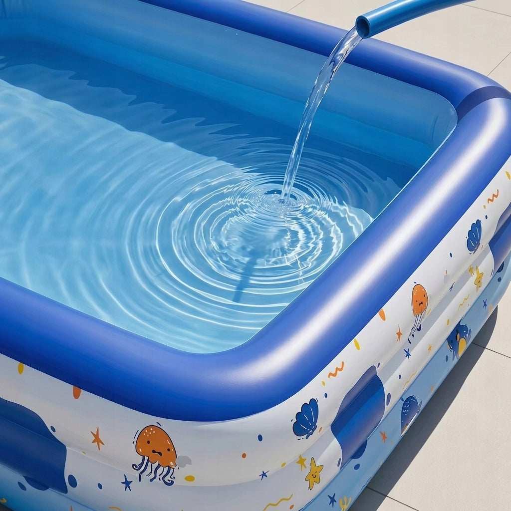 INFLATABLE GARDEN POOL FOR CHILDREN RECTANGULAR 120x90x30cm + PUMP AND PATCH Length 120 cm
