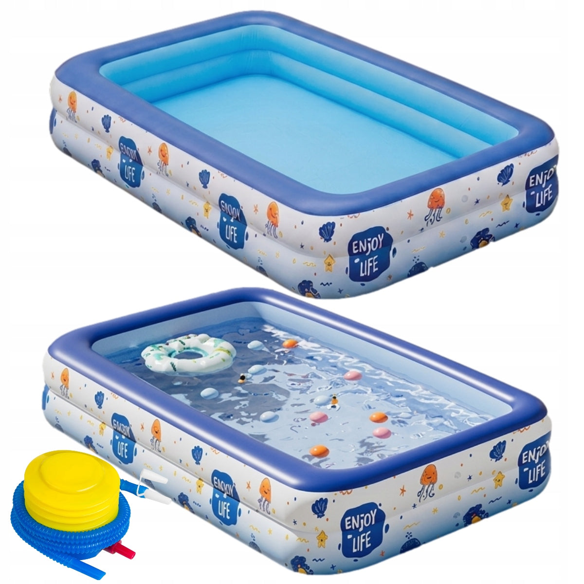 INFLATABLE GARDEN POOL FOR CHILDREN RECTANGULAR 120x90x30cm + PUMP AND PATCH Manufacturer code F10155