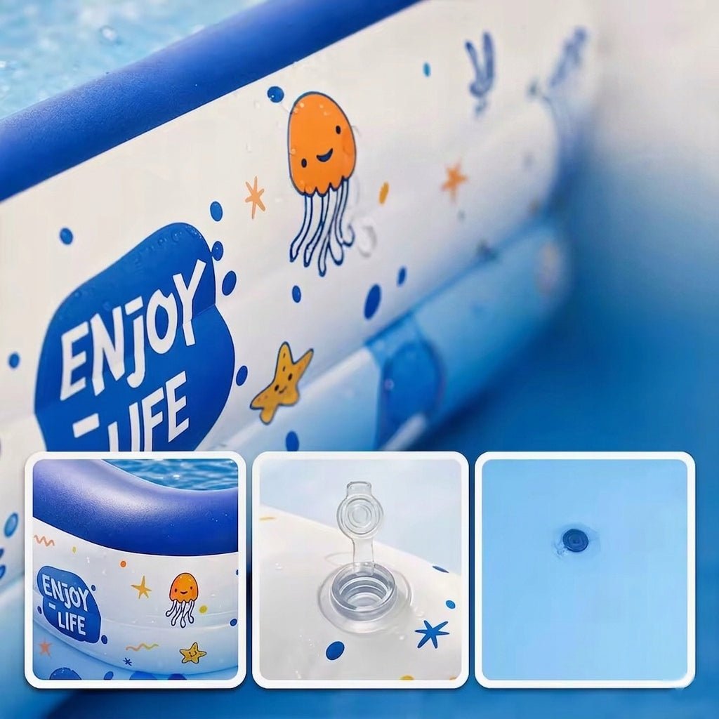 INFLATABLE GARDEN POOL FOR CHILDREN RECTANGULAR 140x90x50cm + PATCH Height 50 cm