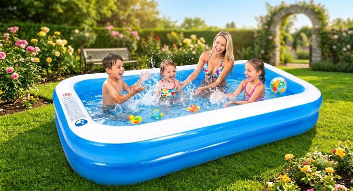 INFLATABLE GARDEN POOL REINFORCED LARGE FAMILY XXL 262 x 175 x 56 cm 770L Height 50 cm