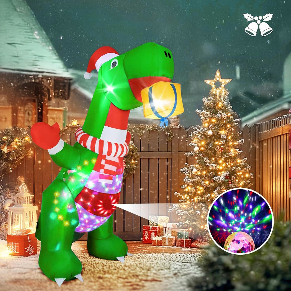 INFLATABLE GLOWING Dinosaur XXXL CHRISTMAS DECORATION LED CHRISTMAS ORNAMENT 240 Brand no brand