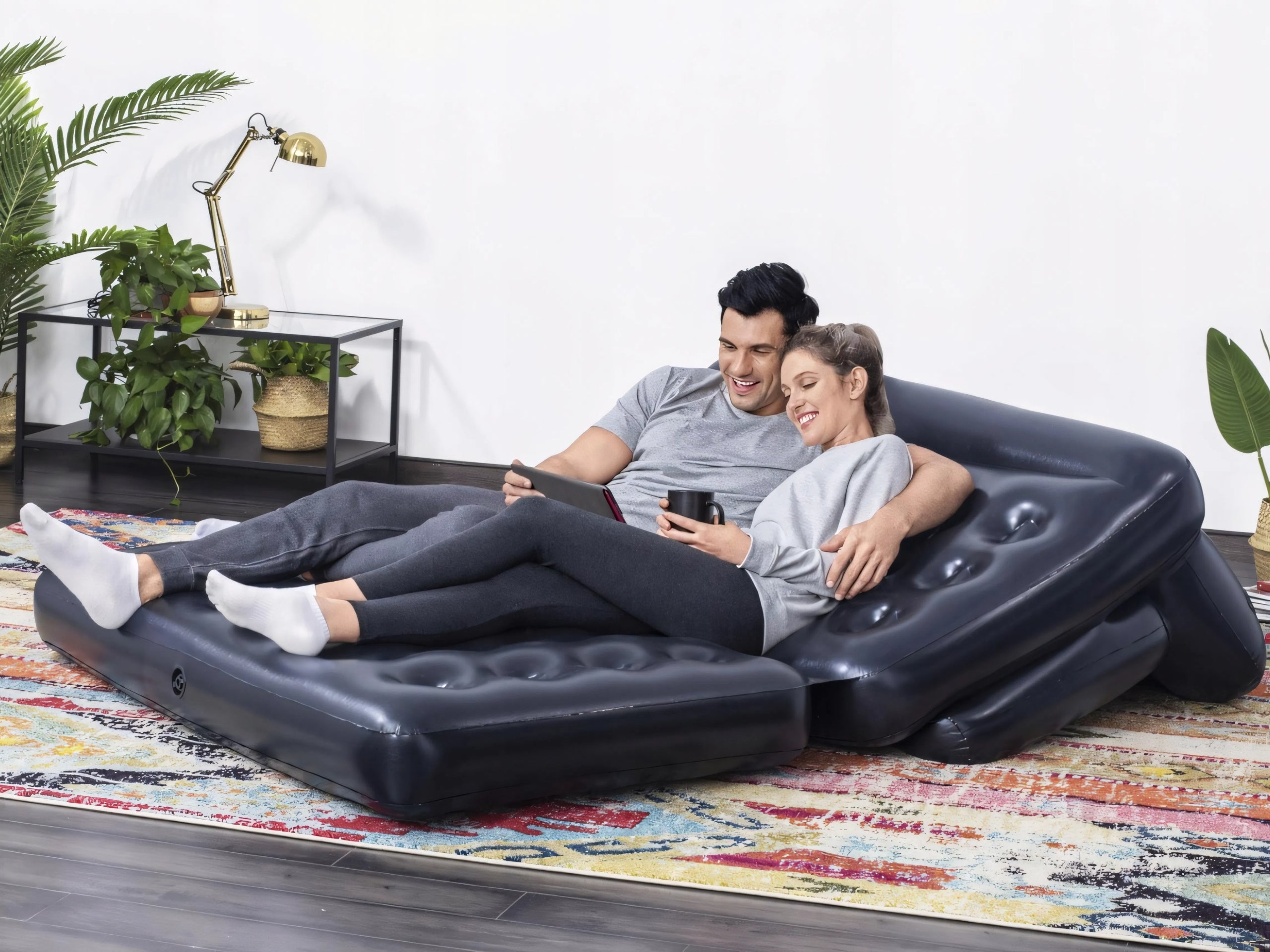 INFLATABLE MATTRESS 5IN1 SOFA BED BESTWAY 2 OS BED BLACK 188x152 Manufacturer code do spania i relaksu 5w1 sofa dmuchana