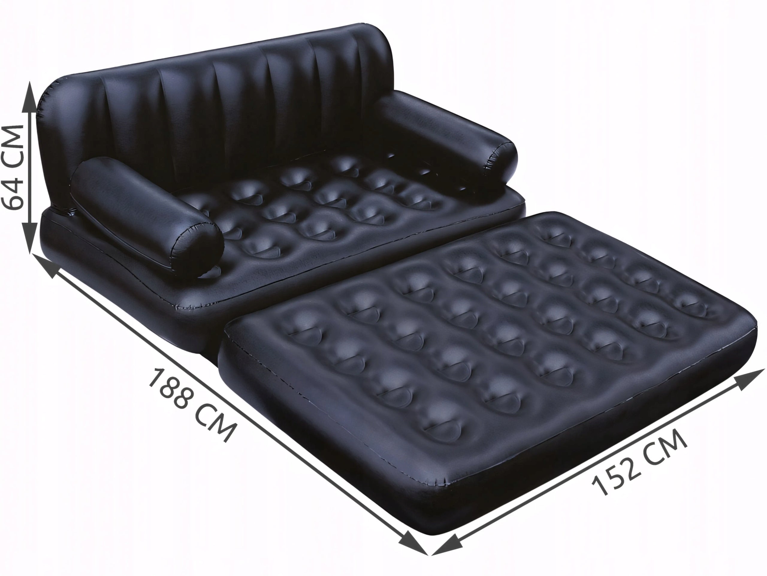 INFLATABLE MATTRESS 5IN1 SOFA BED BESTWAY 2 OS BED BLACK 188x152 Packaging status original