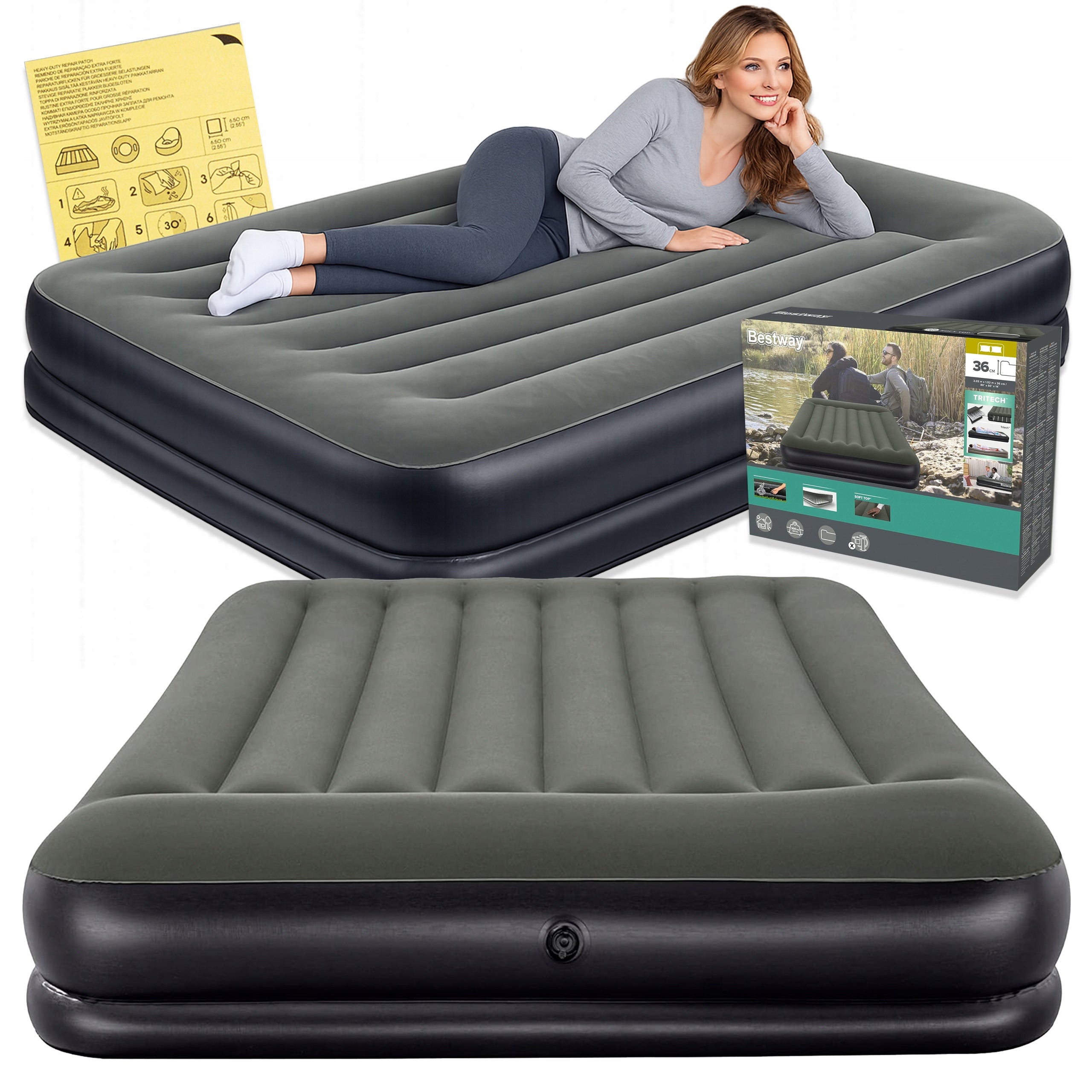 INFLATABLE MATTRESS DOUBLE SLEEPING BED 203x152CM TRITECH BESTWAY 67699 Manufacturer code 67699