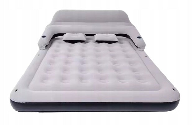 INFLATABLE MATTRESS DOUBLE VELOUR BED QUEEN SIZE WITH BACKREST 202x152CM Manufacturer code Materac dmuchany z poduszkami oparciem