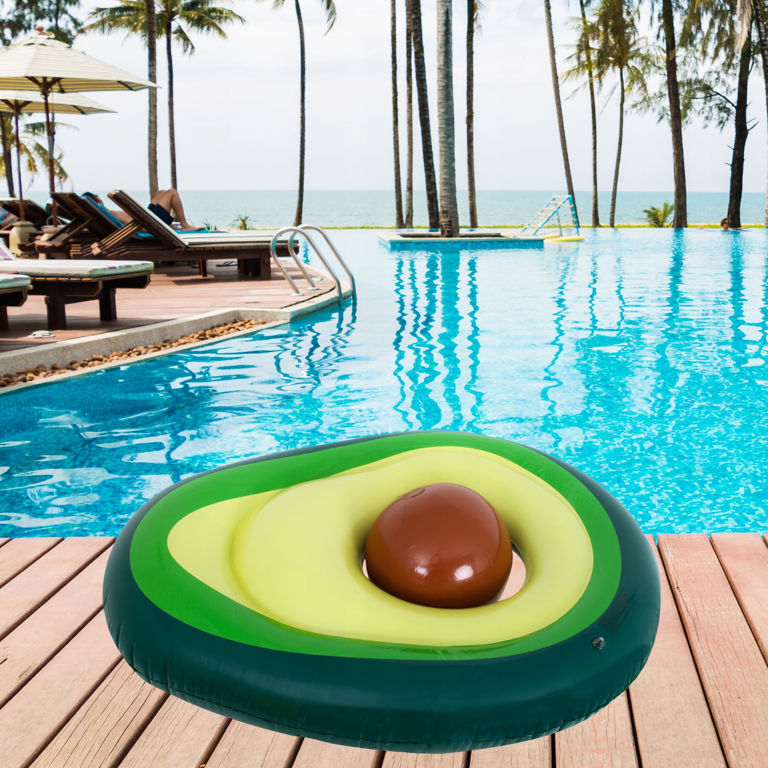 INFLATABLE MATTRESS FOR SWIMMING AVOCADO WITH SEED BALL LARGE PONTOON 150cm XL Manufacturer code KX6158