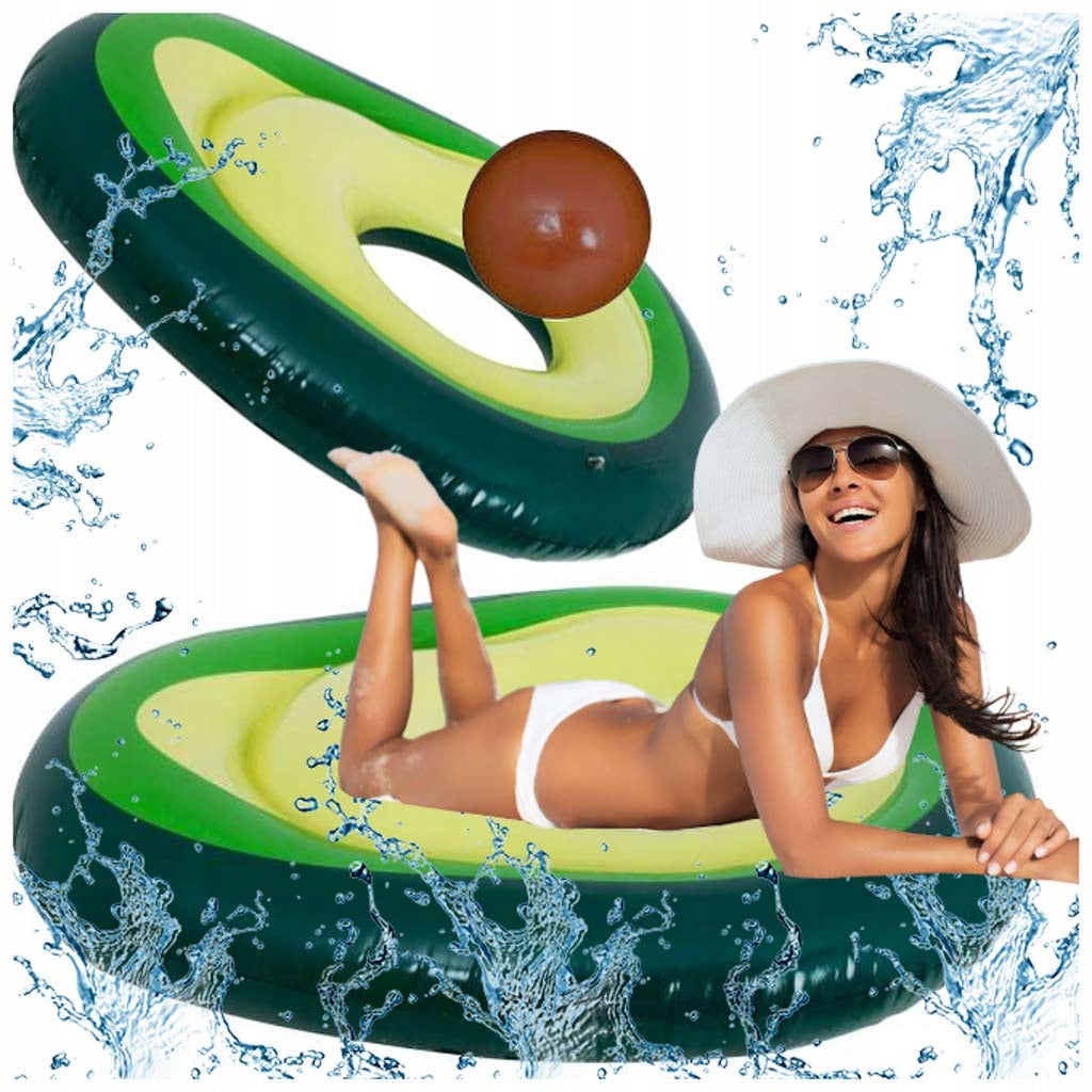 INFLATABLE MATTRESS FOR SWIMMING AVOCADO WITH SEED BALL LARGE PONTOON 150cm XL