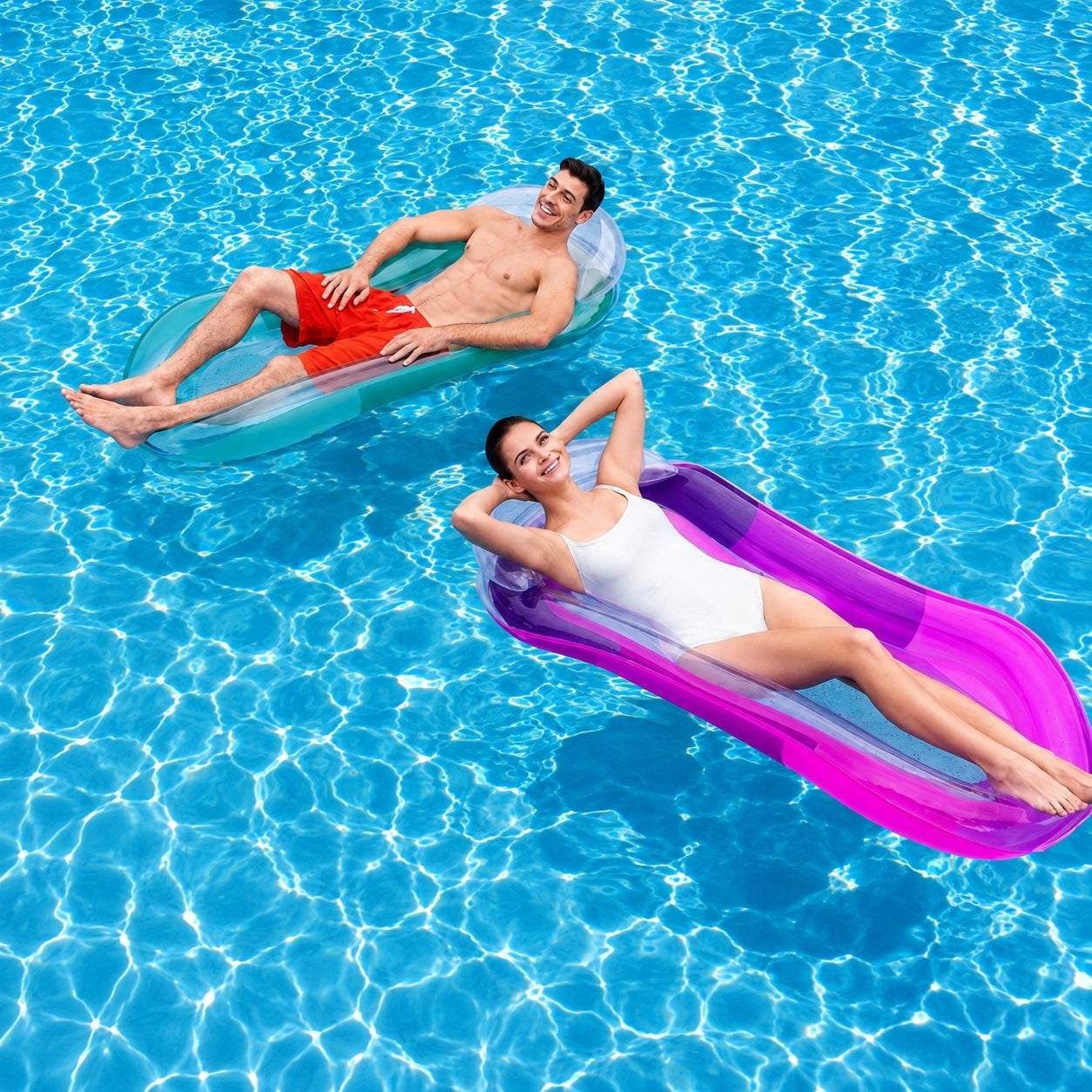 INFLATABLE MATTRESS WITH SWIMMING NET BEACH CHAIR WATER HAMMOCK FOR SWIMMING POOL Packaging status original