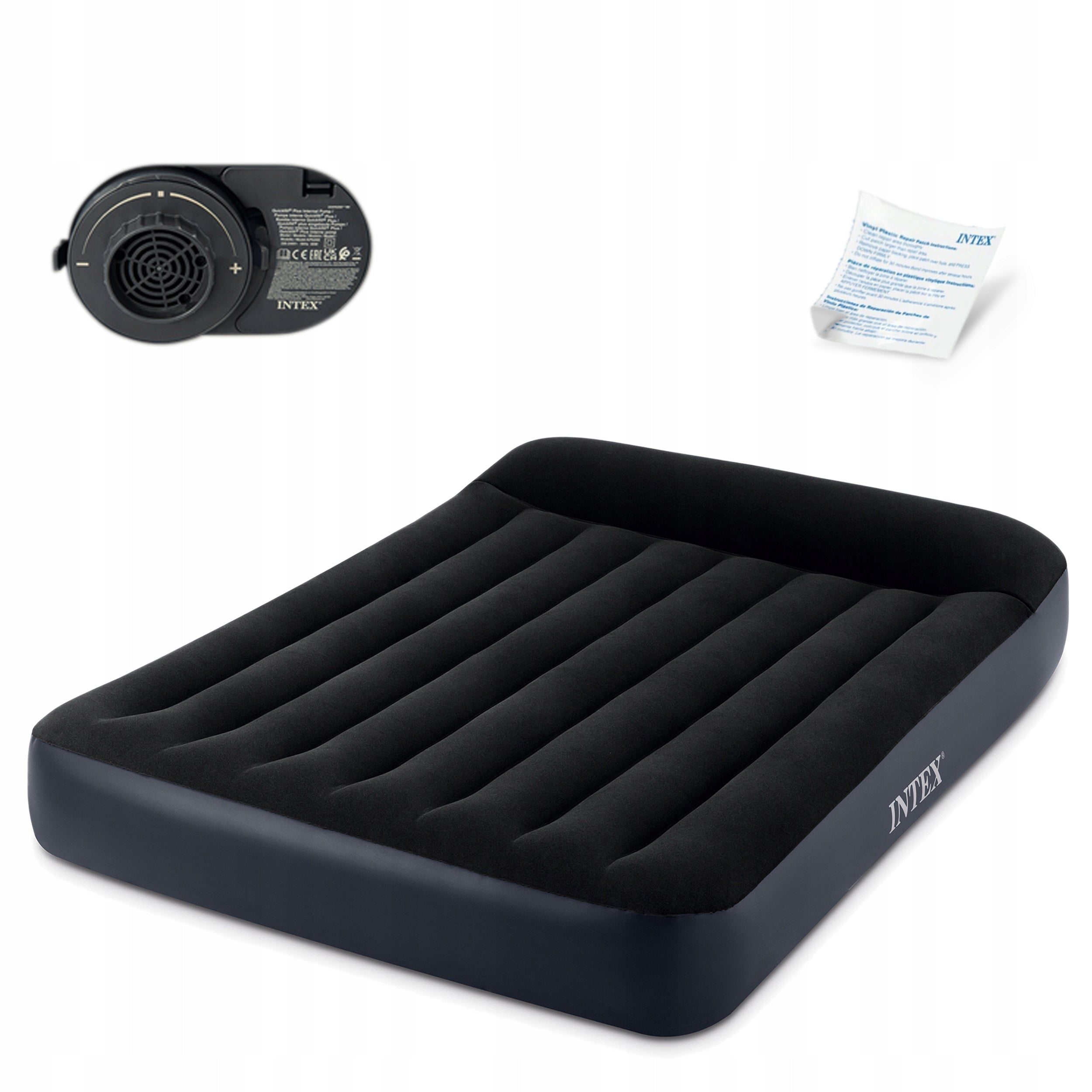 INFLATABLE MATTRESS with pump 230V VELOUR DOUBLE BED INTEX 64150ND