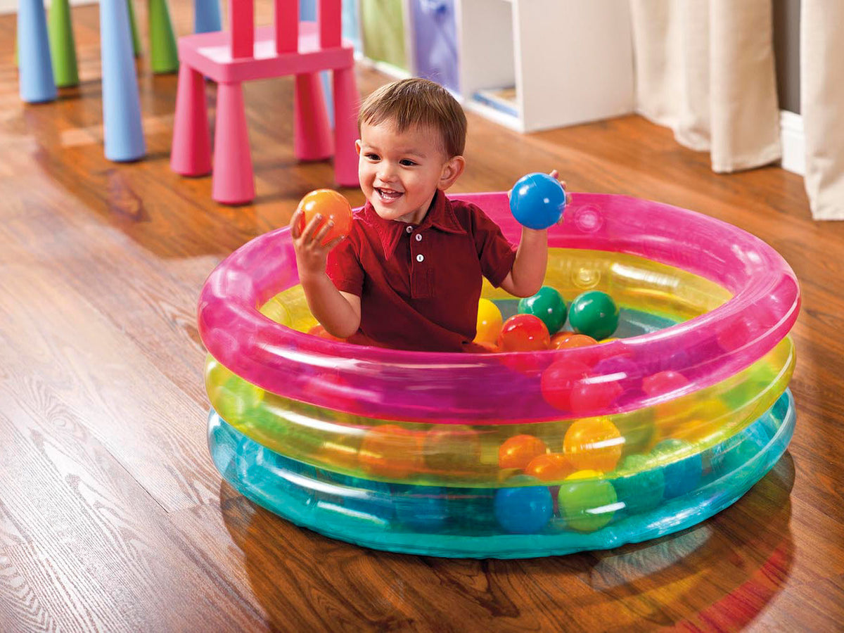 INFLATABLE PLAYPEN POOL +BALLS 86cm INTEX 48674 Color multicolor