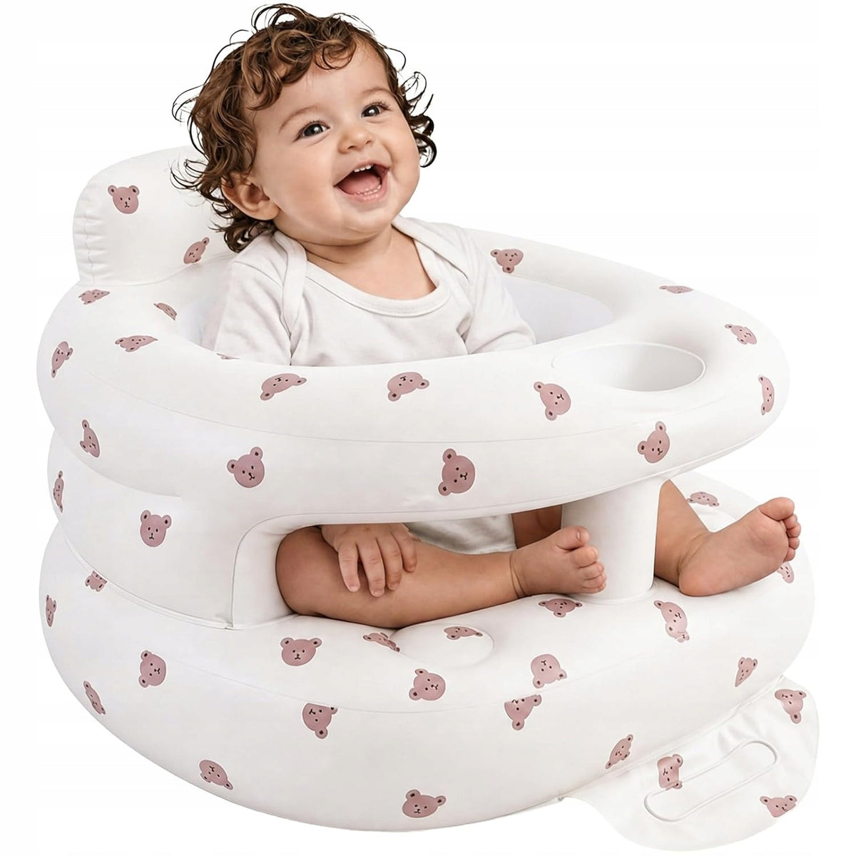 INFLATABLE SEAT FOR LEARNING TO SIT, BUILT-IN AIR PUMP