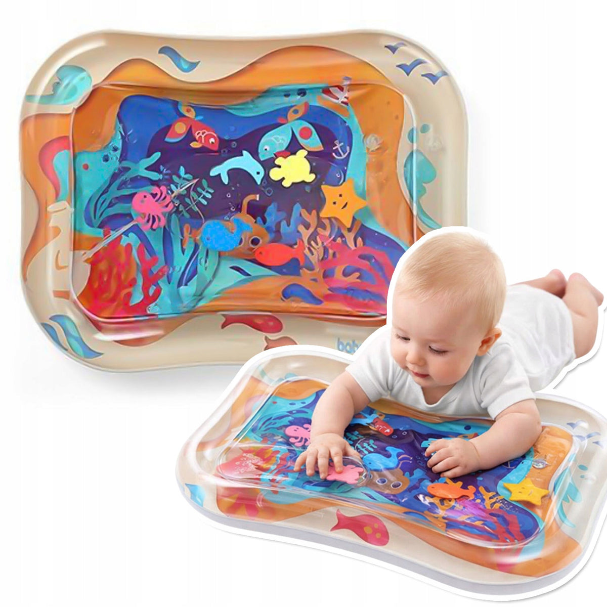 INFLATABLE SENSORY WATER MAT FOR BABIES XXL - OCEAN