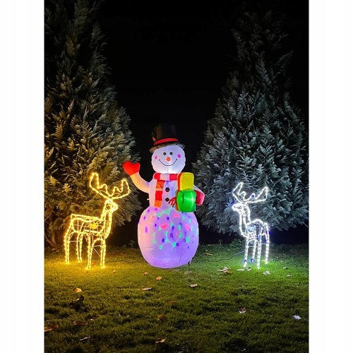 INFLATABLE SNOWMAN PUMPED GLOWING + LED PROJECTOR Packaging status original