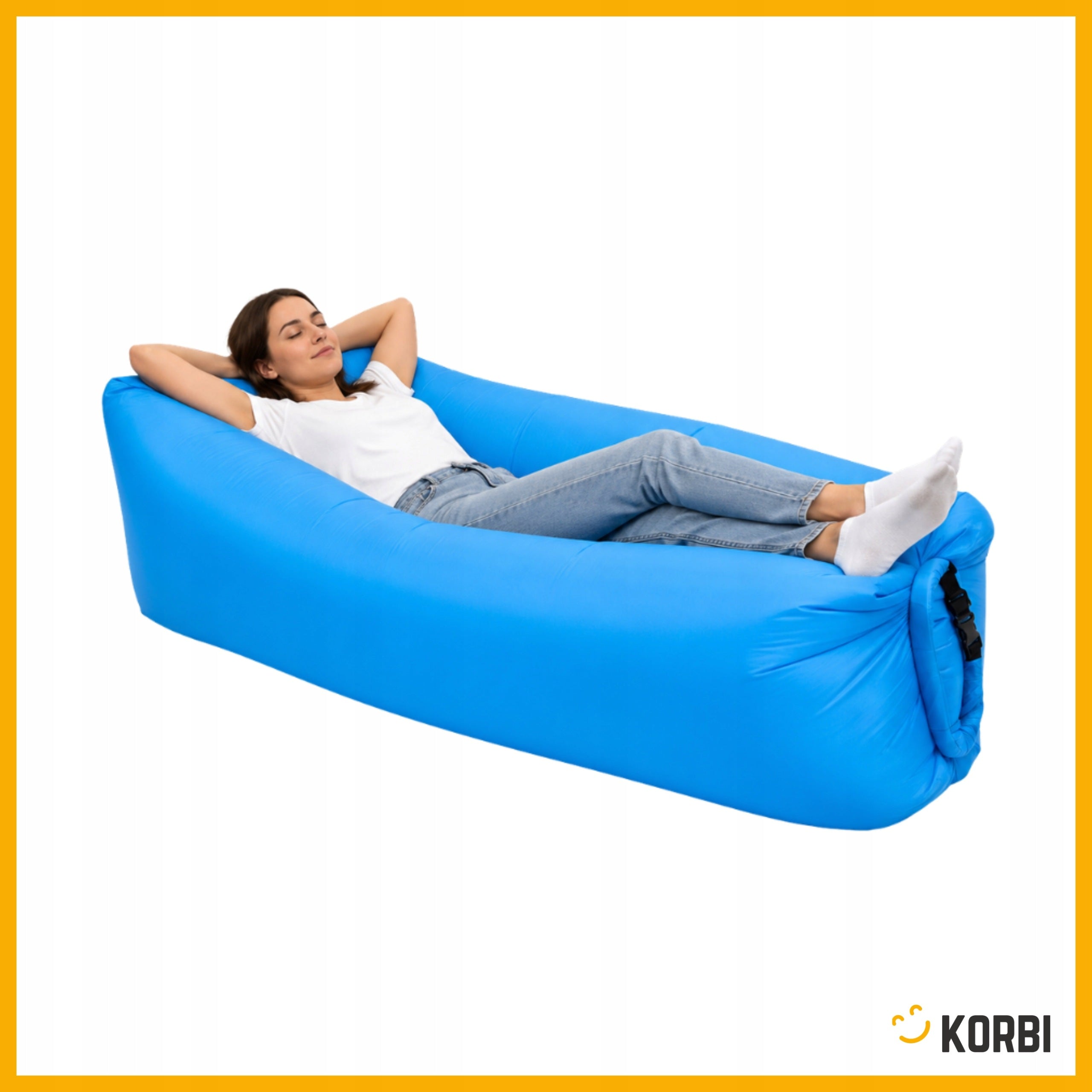 INFLATABLE SOFA BED LAZY BAG AIR FOR BEACHES MATTRESS LOUNGER Packaging status original
