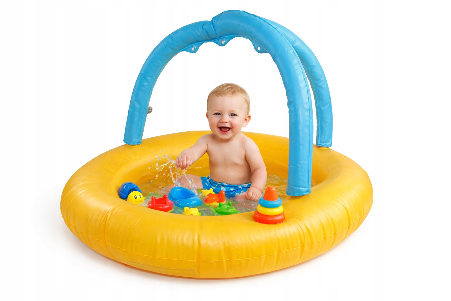 INFLATABLE SWIMMING POOL FOR BABIES paddling pool oval 100x85x65 cm Yellow Packaging status original