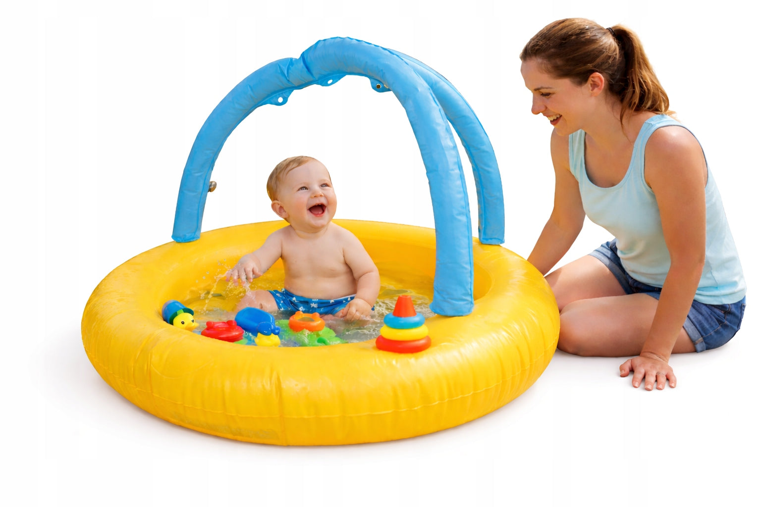 INFLATABLE SWIMMING POOL FOR BABIES paddling pool oval 100x85x65 cm Yellow