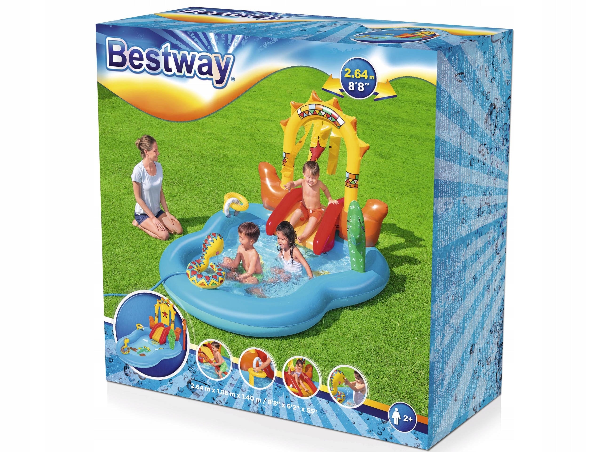 INFLATABLE WATER PLAYGROUND FOR GARDEN SPRINKLER BALLS SLIDE TOYS Volume 278 l
