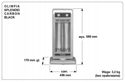 INFRARED HEATER CARBON BLACK OLIMPIA 1100W EAN (GTIN) 8021183995794