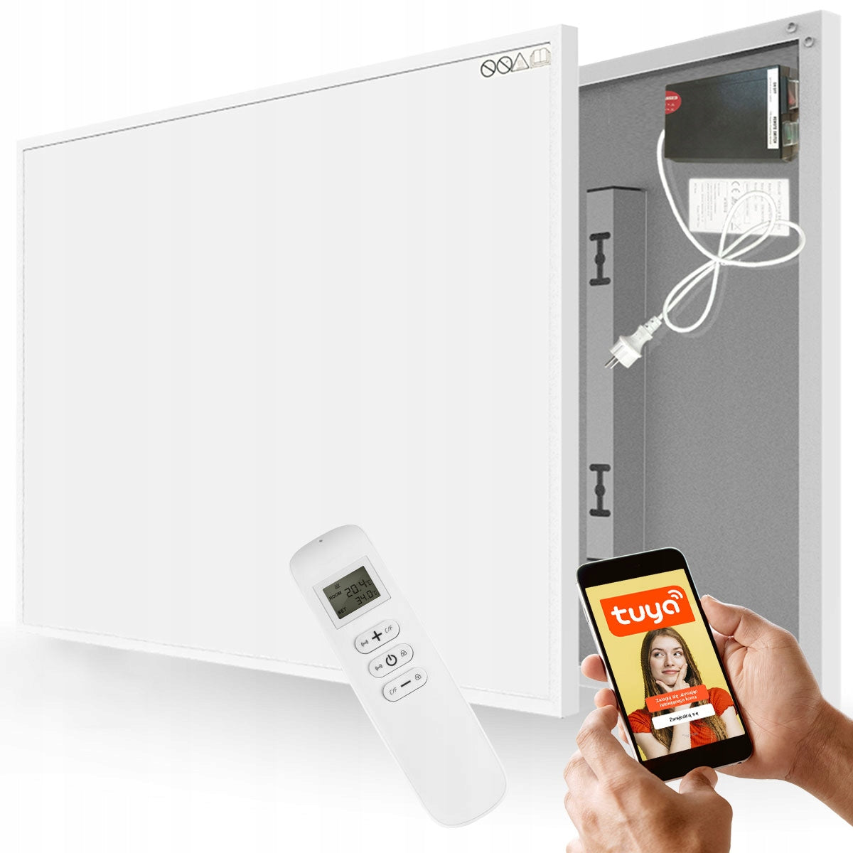 INFRARED HEATER GRAPHENE THERMOSTAT WiFi 700W CGP-700TWP White TUYA