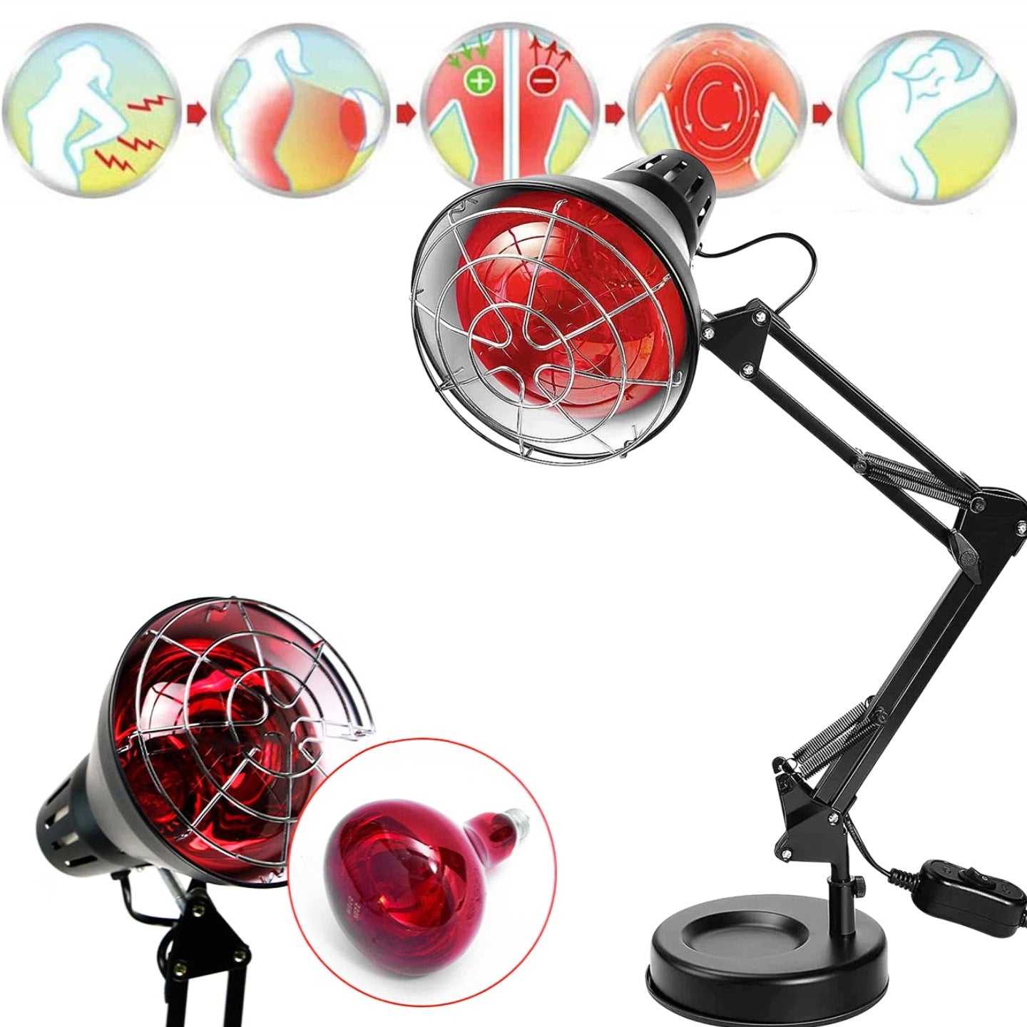 INFRARED HEATING LAMP HEALING STRONG ADJUSTABLE