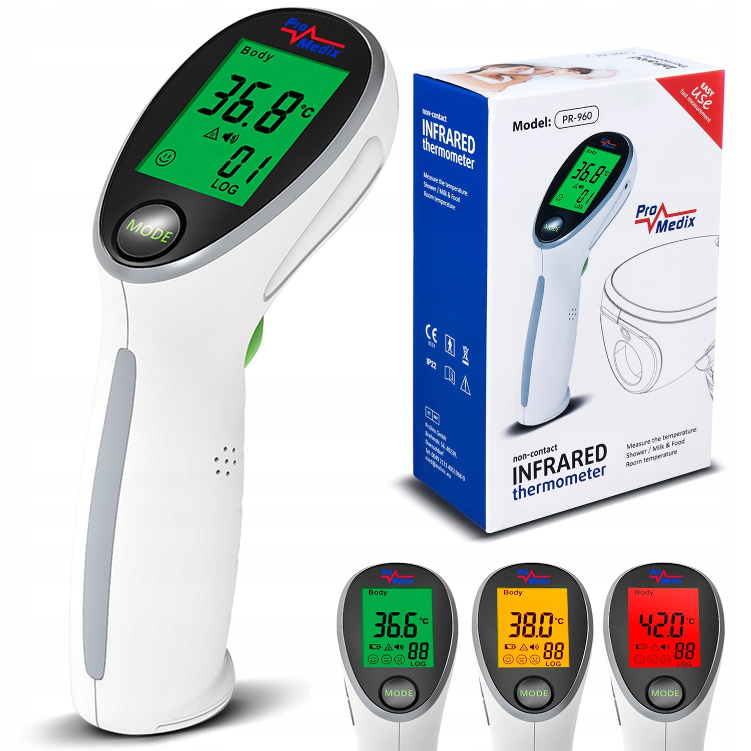 INFRARED NON-CONTACT THERMOMETER ACCURATE PROMEDIX PR-960